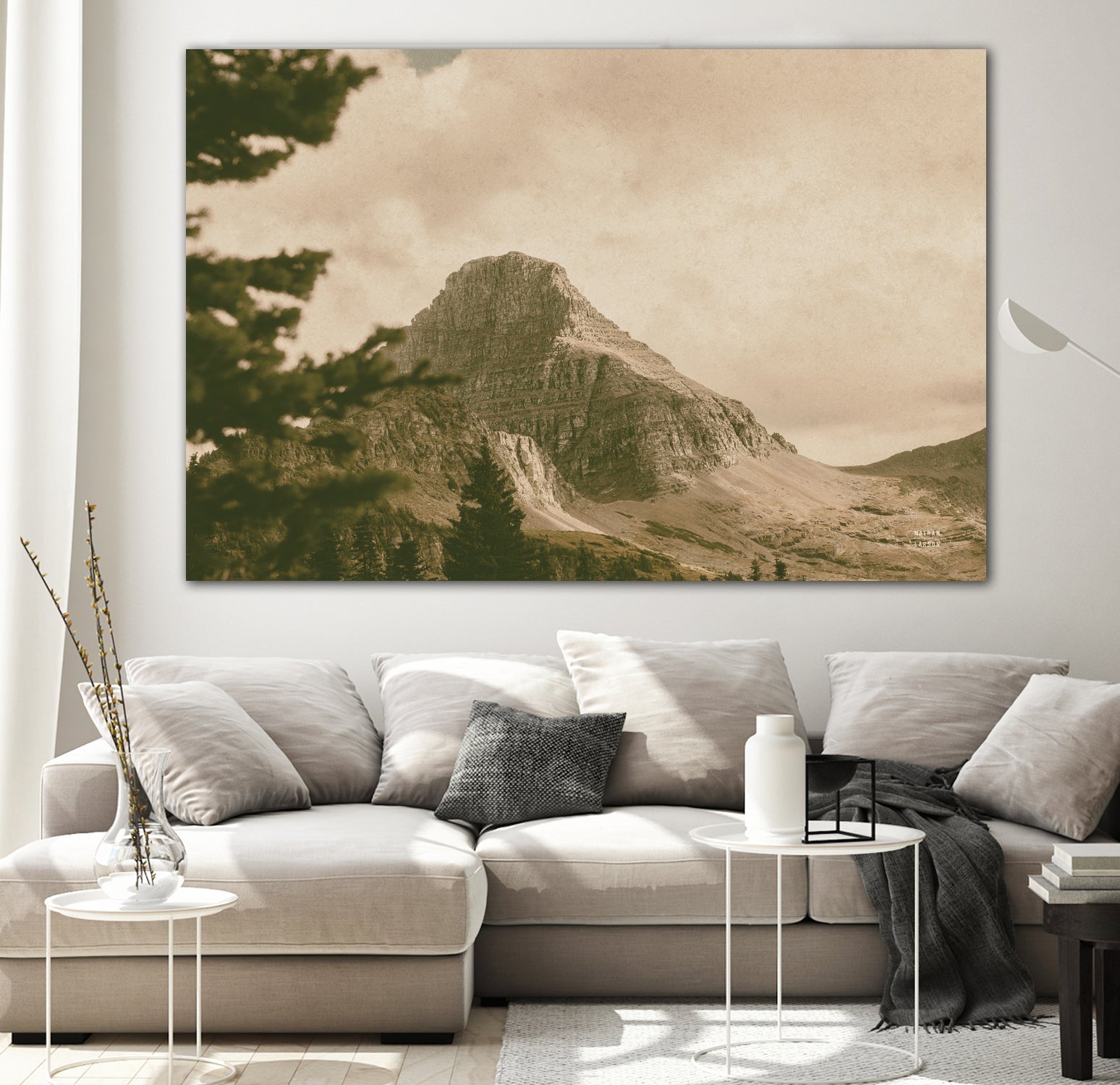 Mountainous I by Nathan Larson on GIANT ART - brown