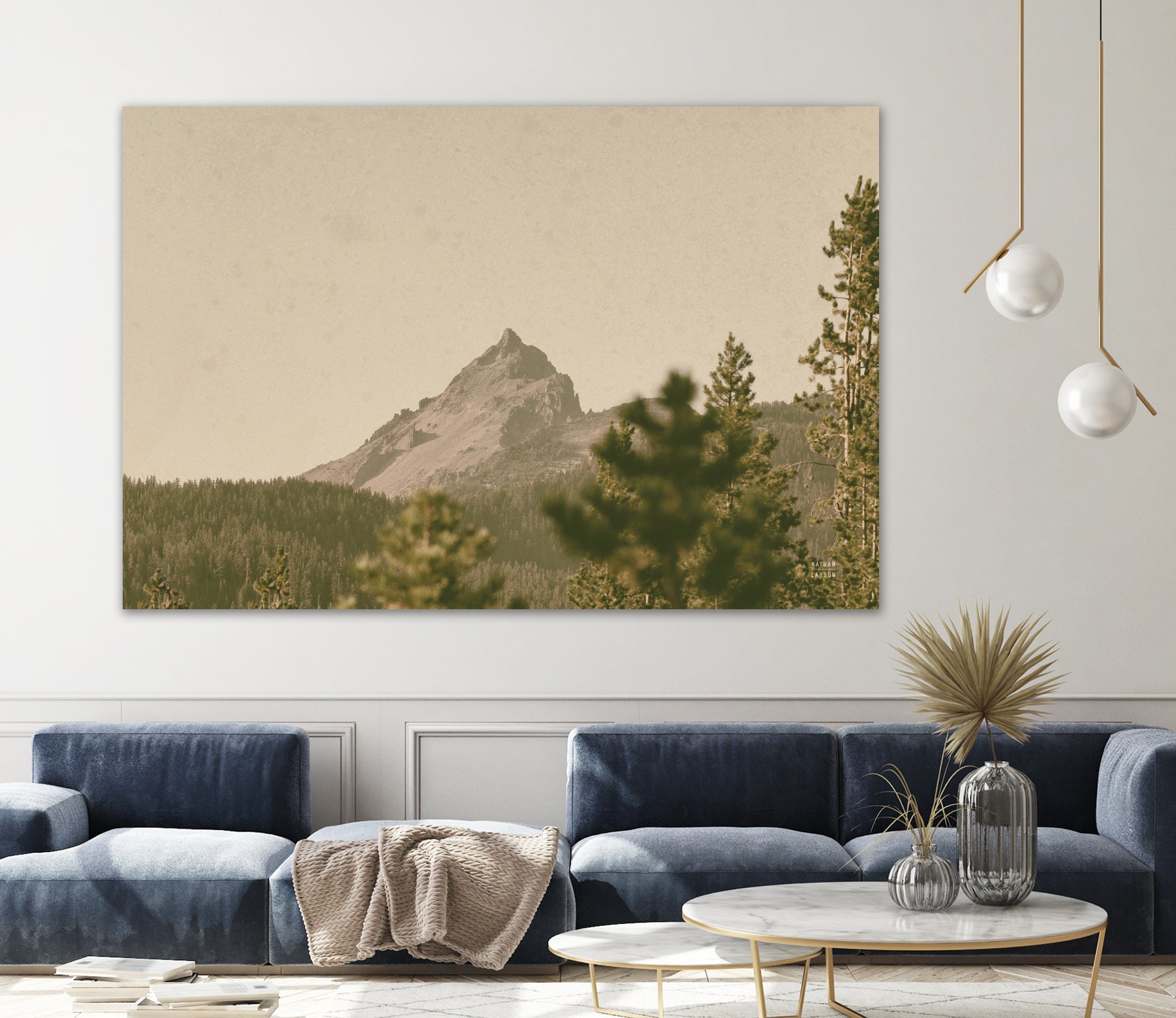 Mountainous II by Nathan Larson on GIANT ART - brown