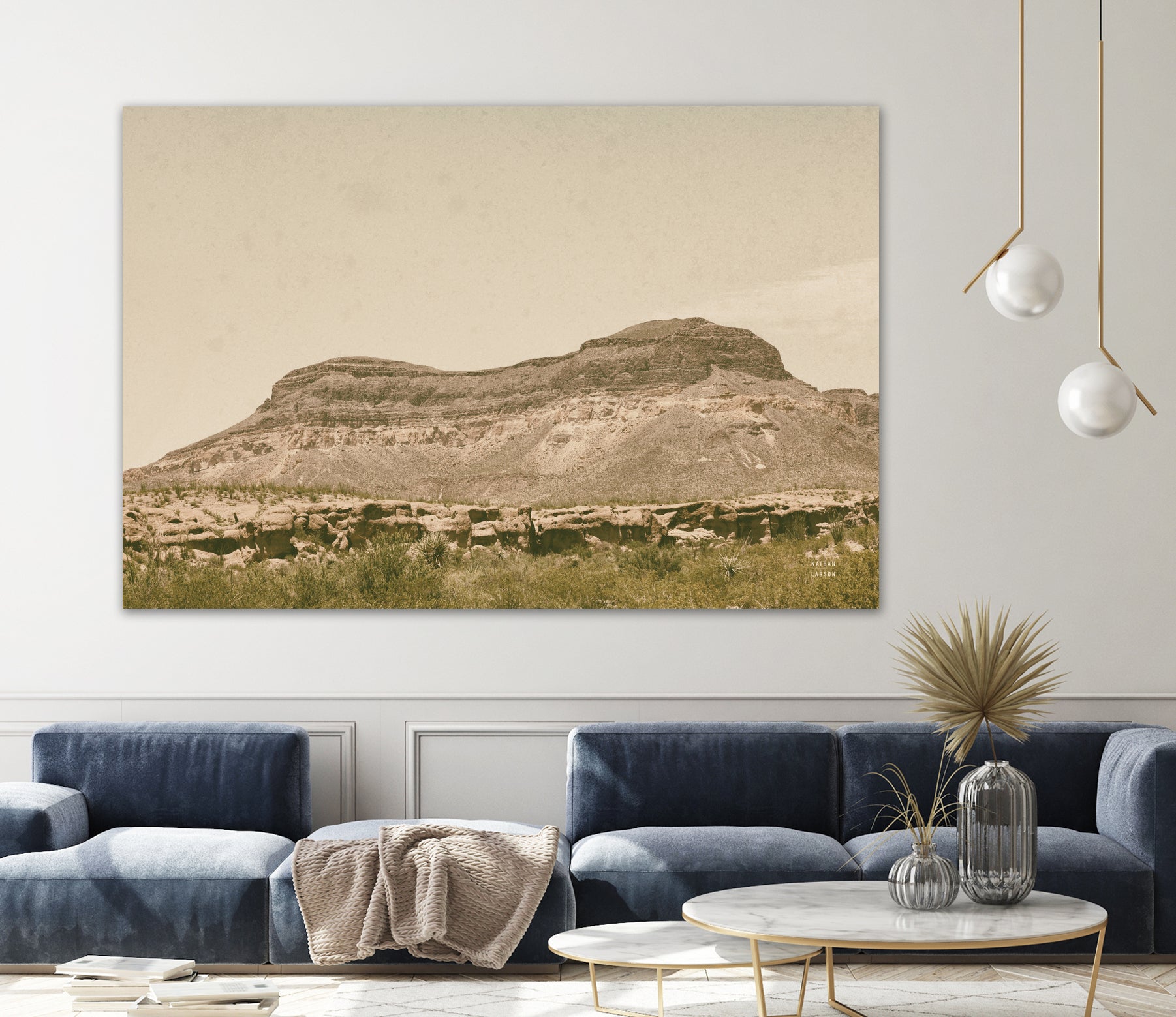 Mountainous III by Nathan Larson on GIANT ART - brown