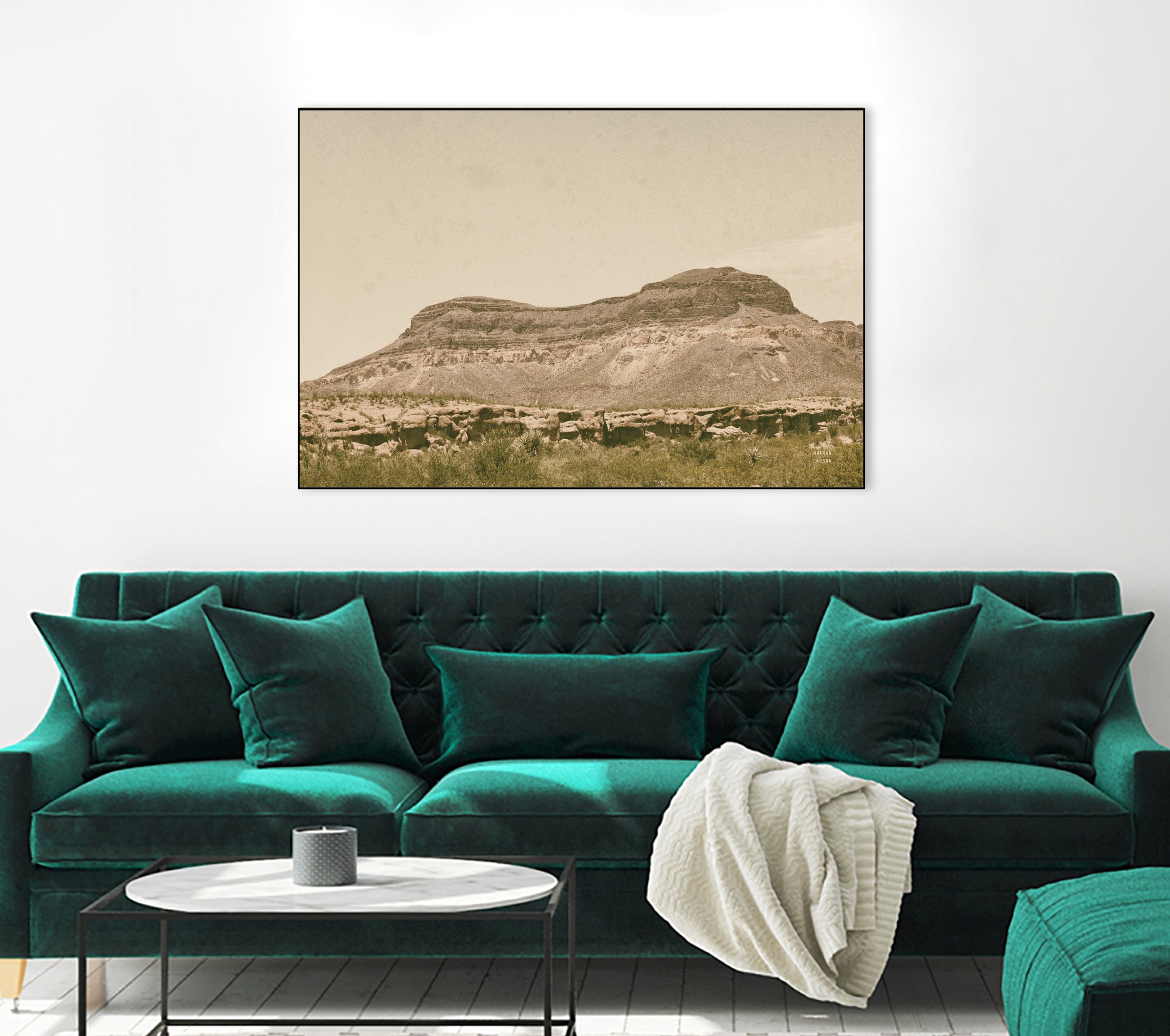 Mountainous III by Nathan Larson on GIANT ART - brown