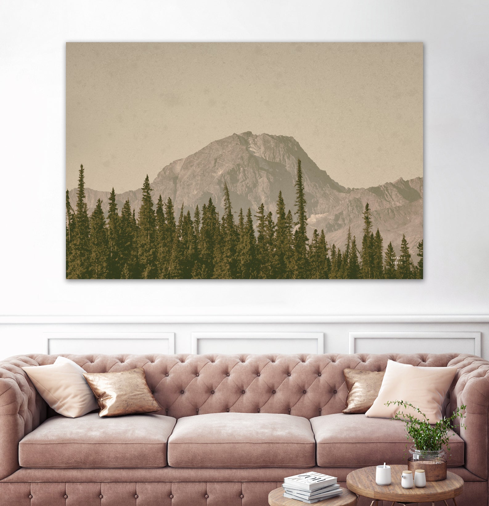 Mountainous IV by Nathan Larson on GIANT ART - brown