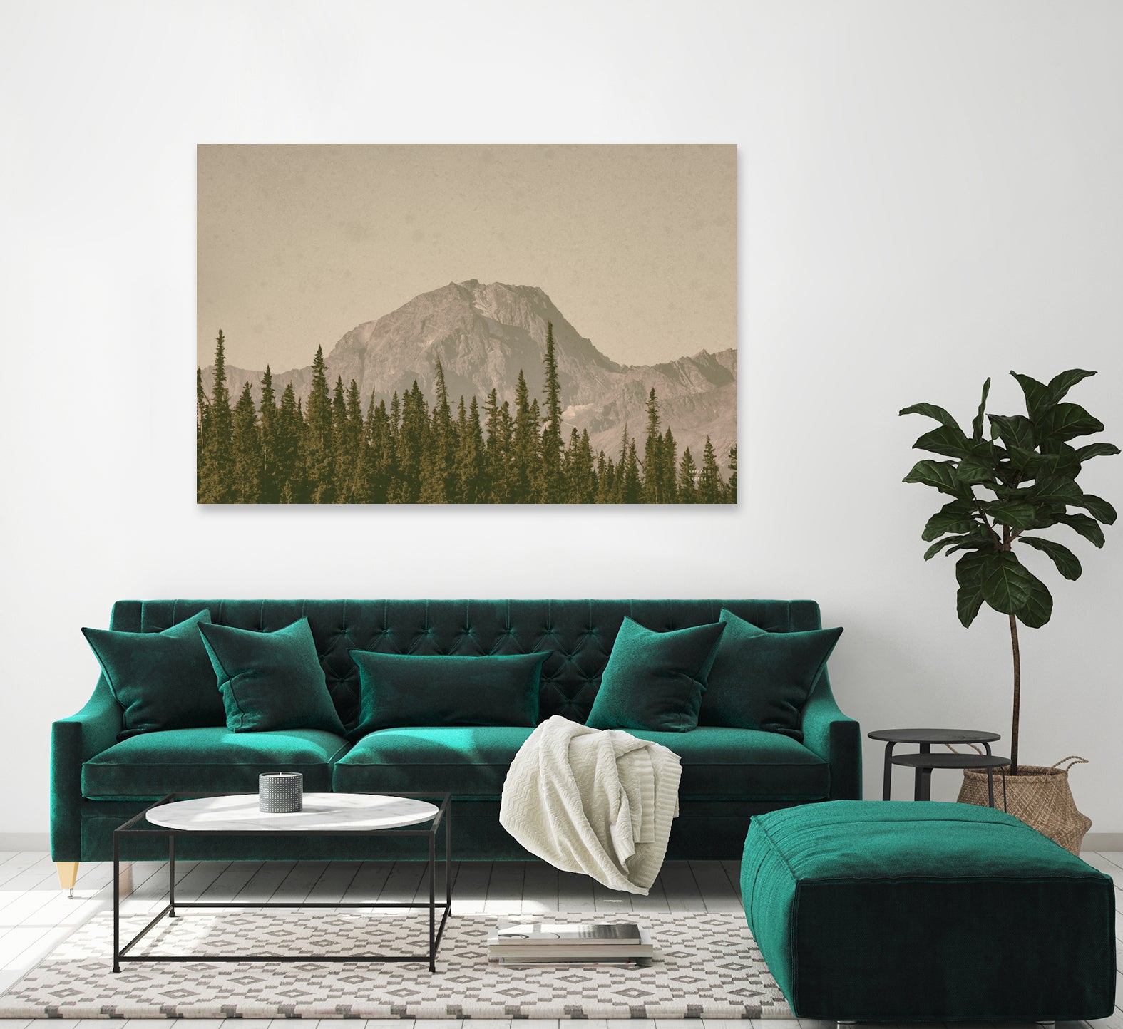 Mountainous IV by Nathan Larson on GIANT ART - brown