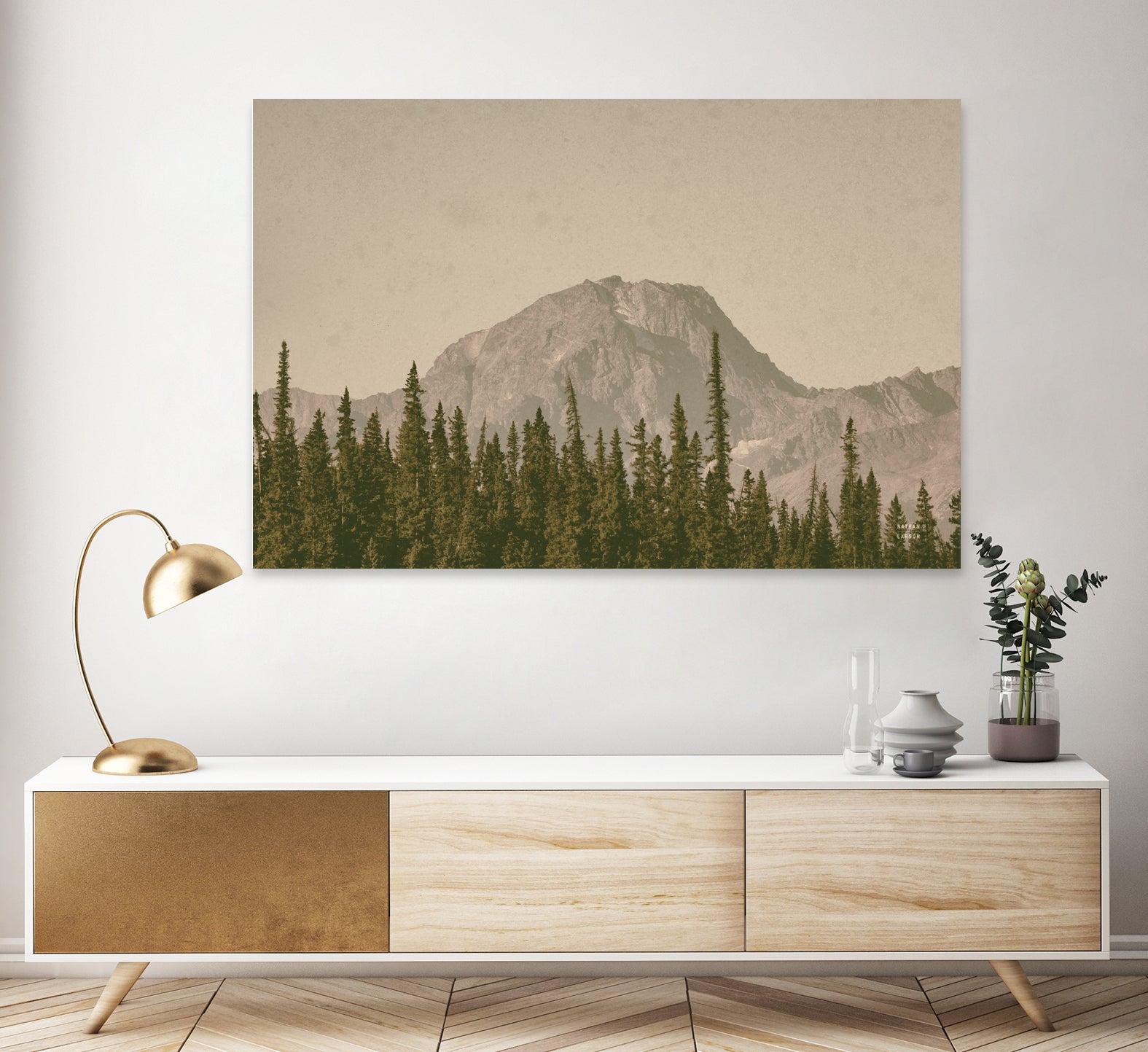 Mountainous IV by Nathan Larson on GIANT ART - brown