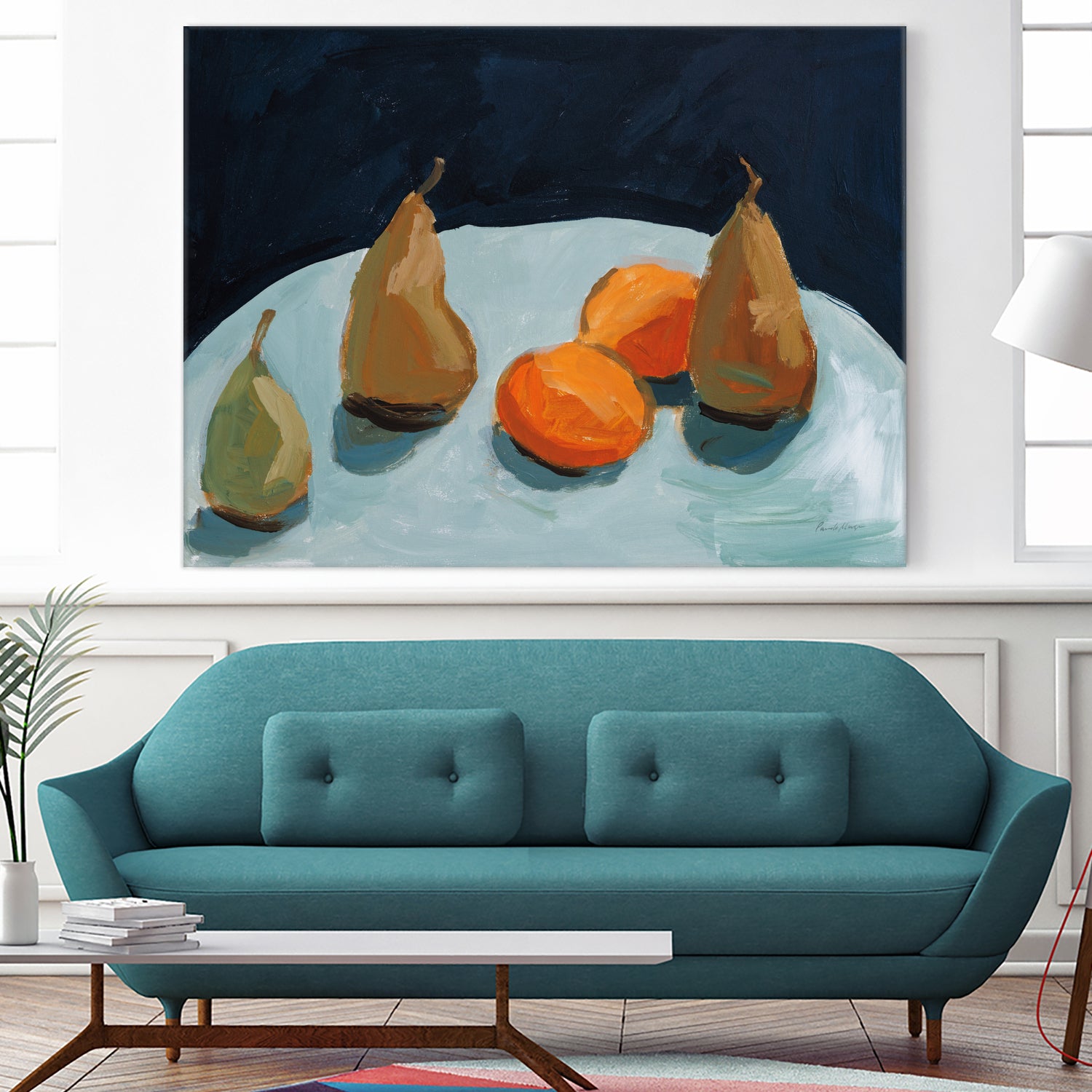 Pear and Orange by Pamela Munger on GIANT ART - blue