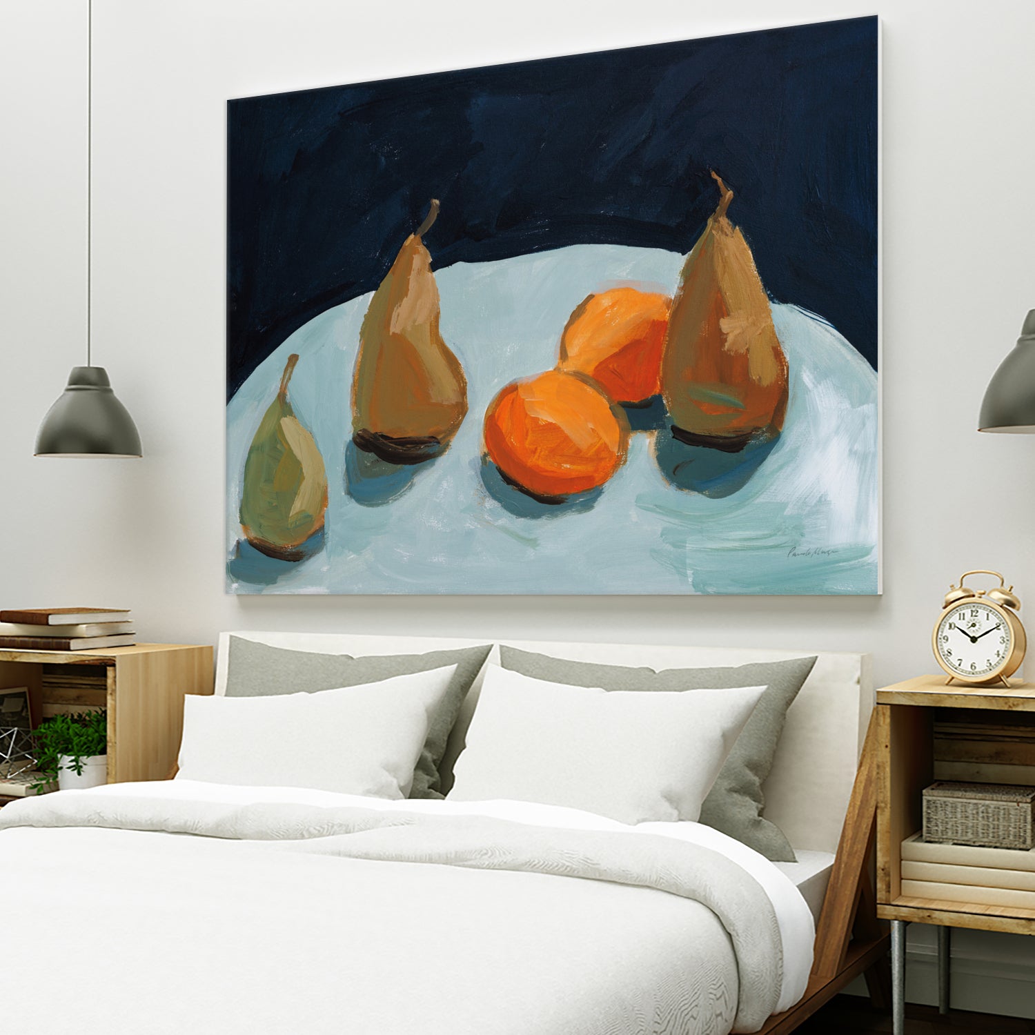 Pear and Orange by Pamela Munger on GIANT ART - blue
