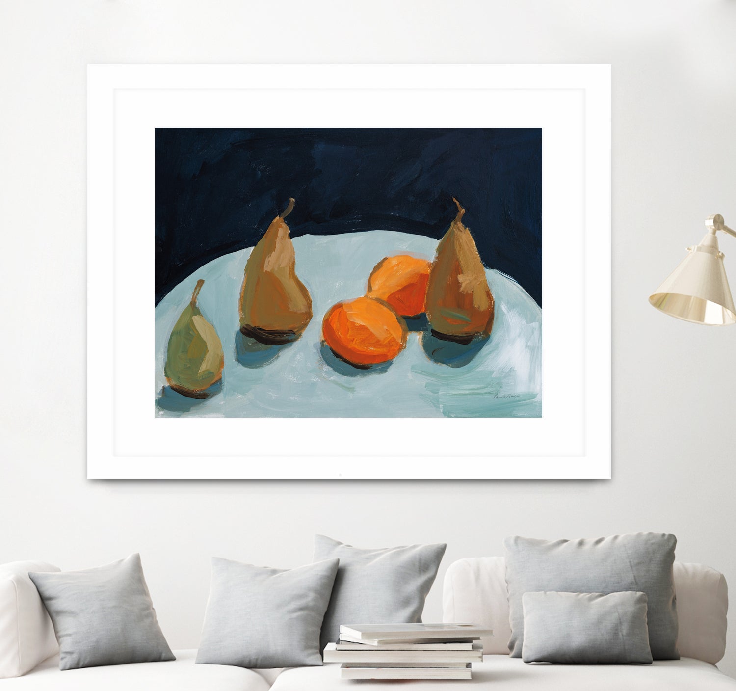 Pear and Orange by Pamela Munger on GIANT ART - blue