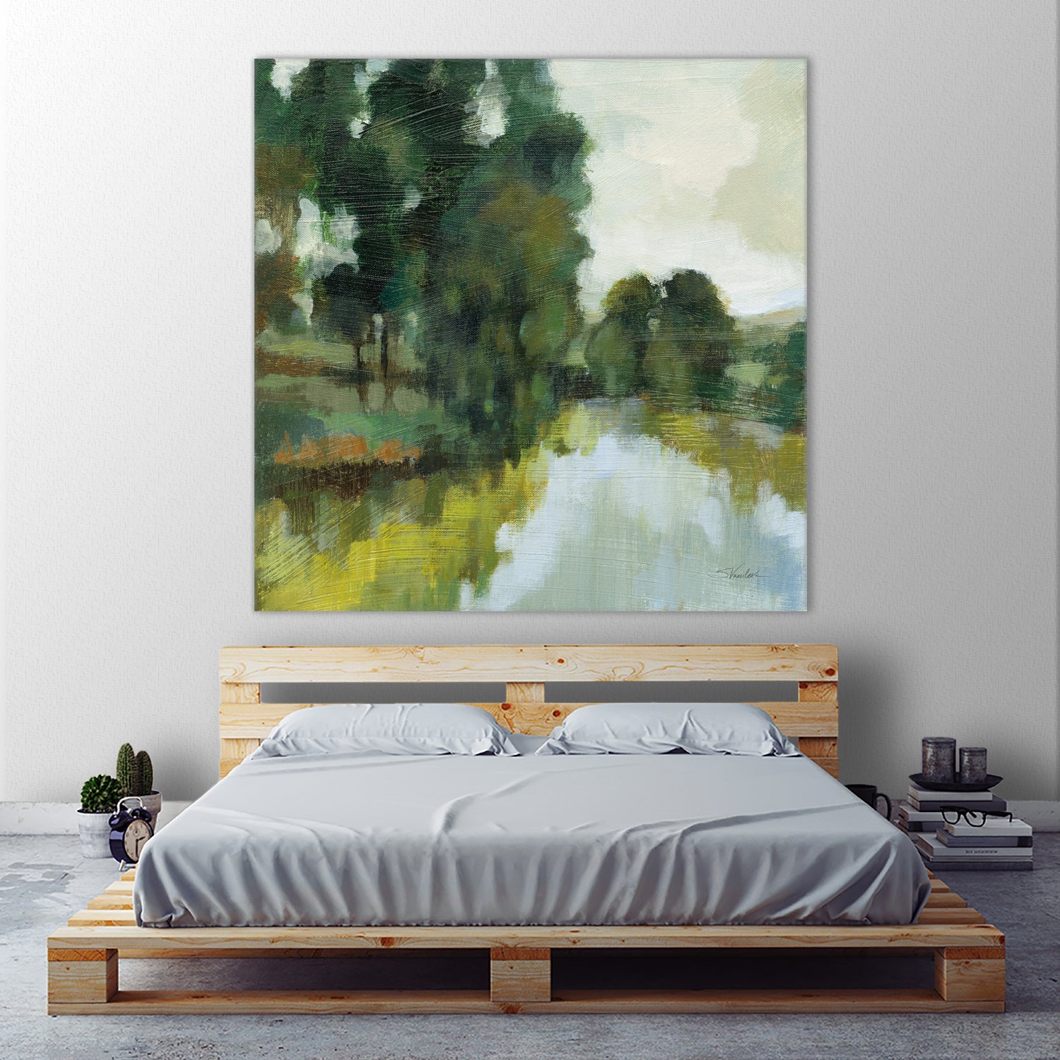 Willows by the Pond I by Silvia Vassileva on GIANT ART - blue