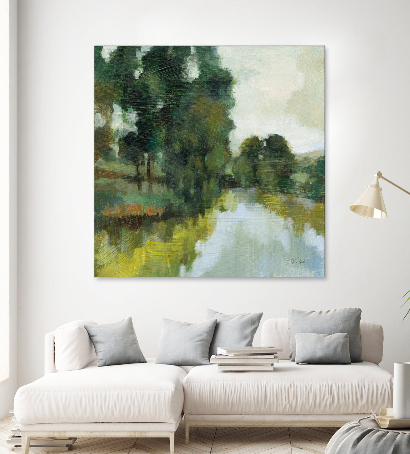 Willows by the Pond I by Silvia Vassileva on GIANT ART - blue