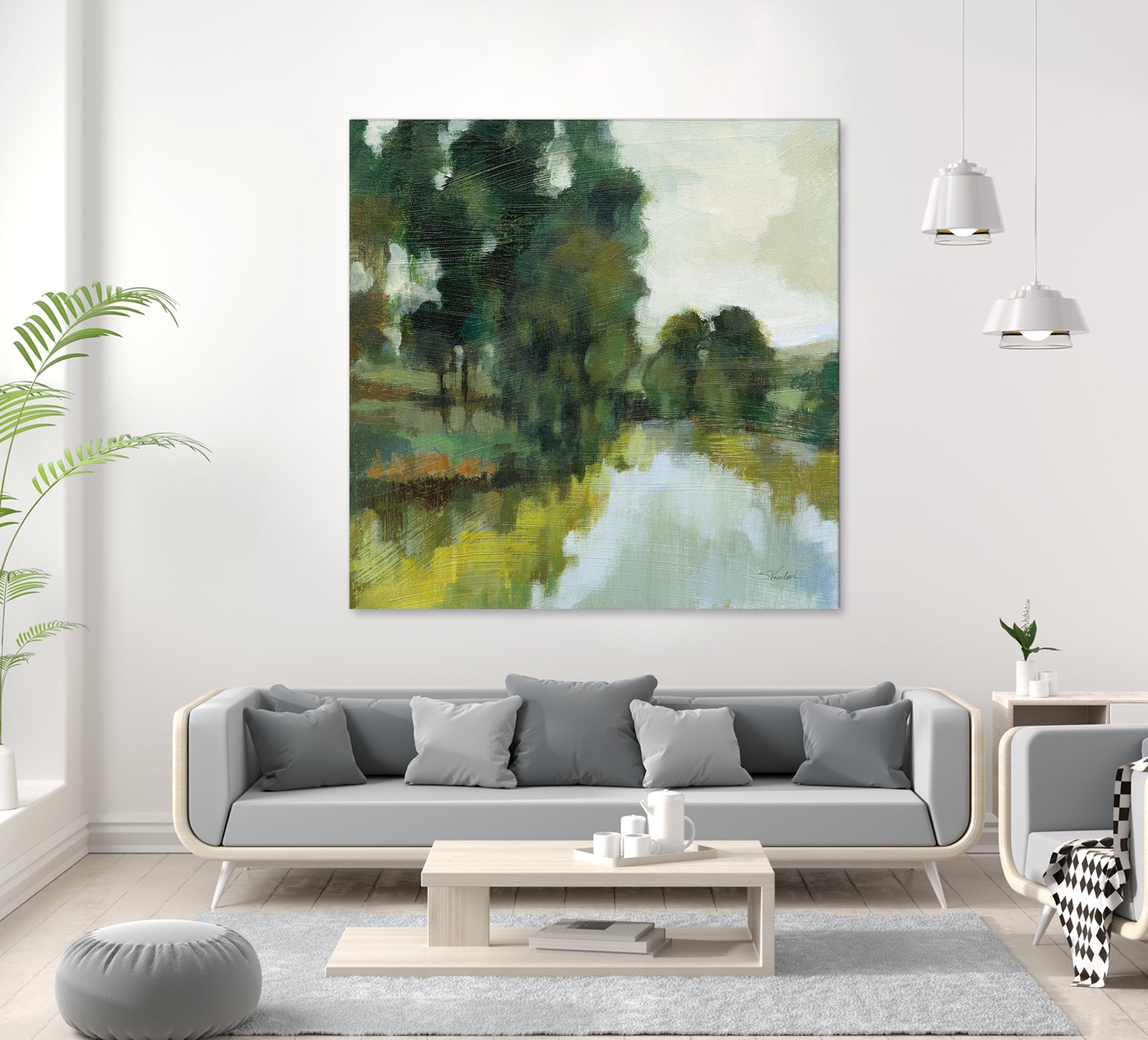 Willows by the Pond I by Silvia Vassileva on GIANT ART - blue