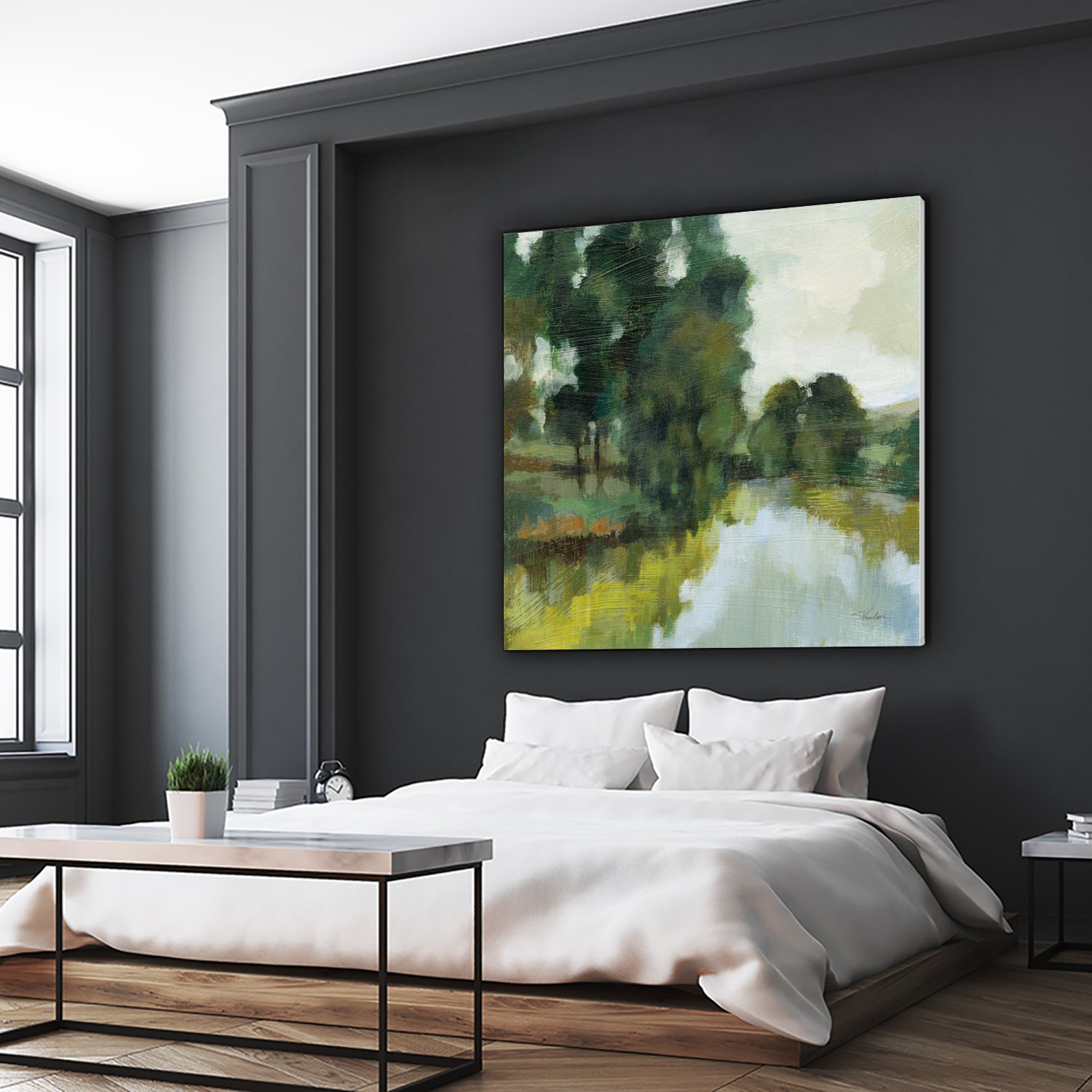 Willows by the Pond I by Silvia Vassileva on GIANT ART - blue