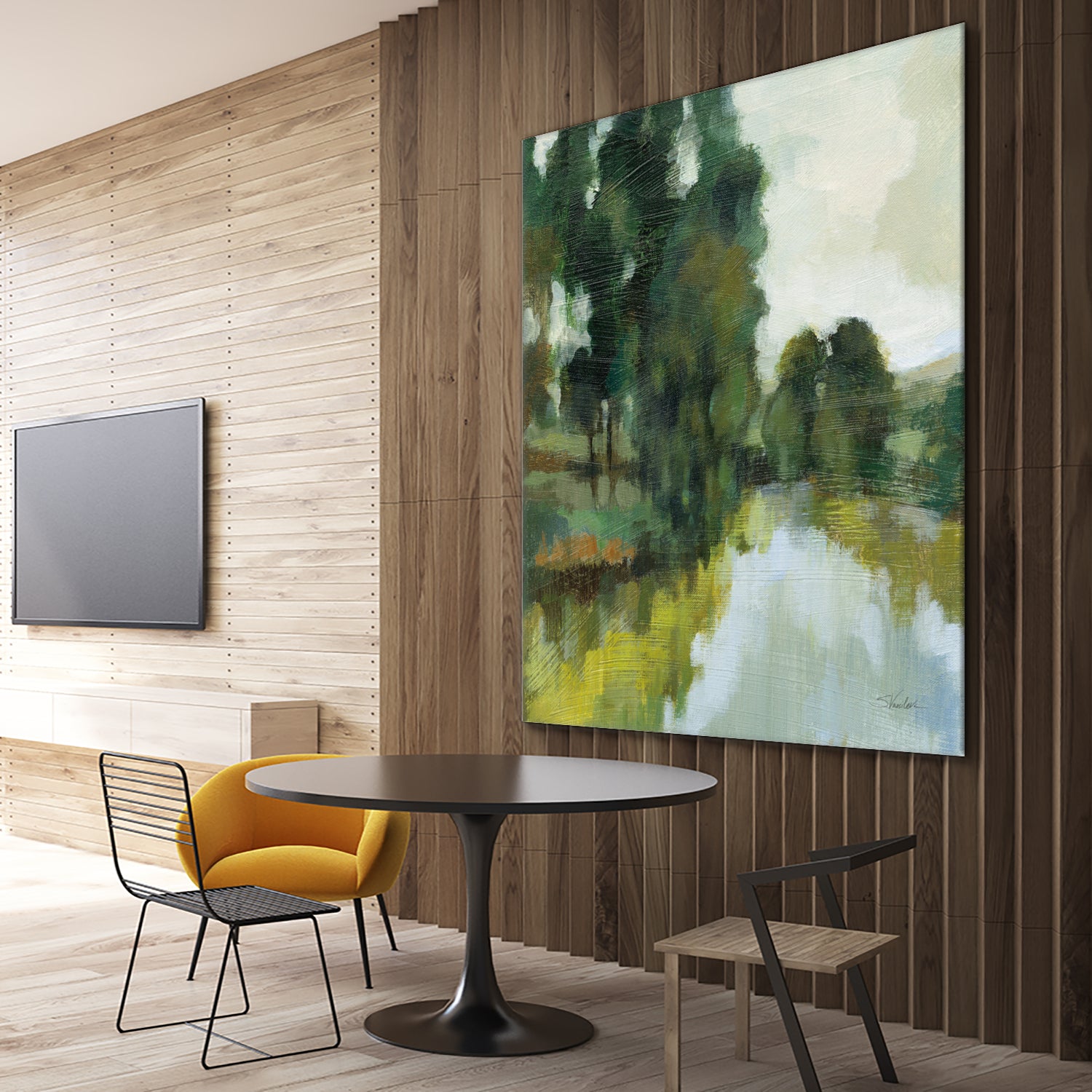 Willows by the Pond I by Silvia Vassileva on GIANT ART - blue