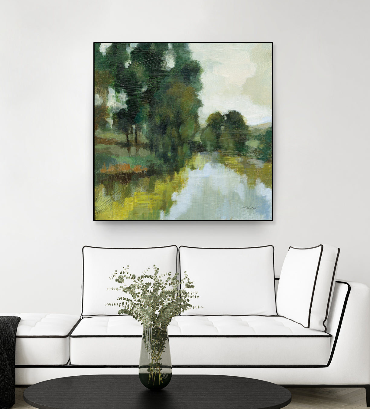 Willows by the Pond I by Silvia Vassileva on GIANT ART - blue