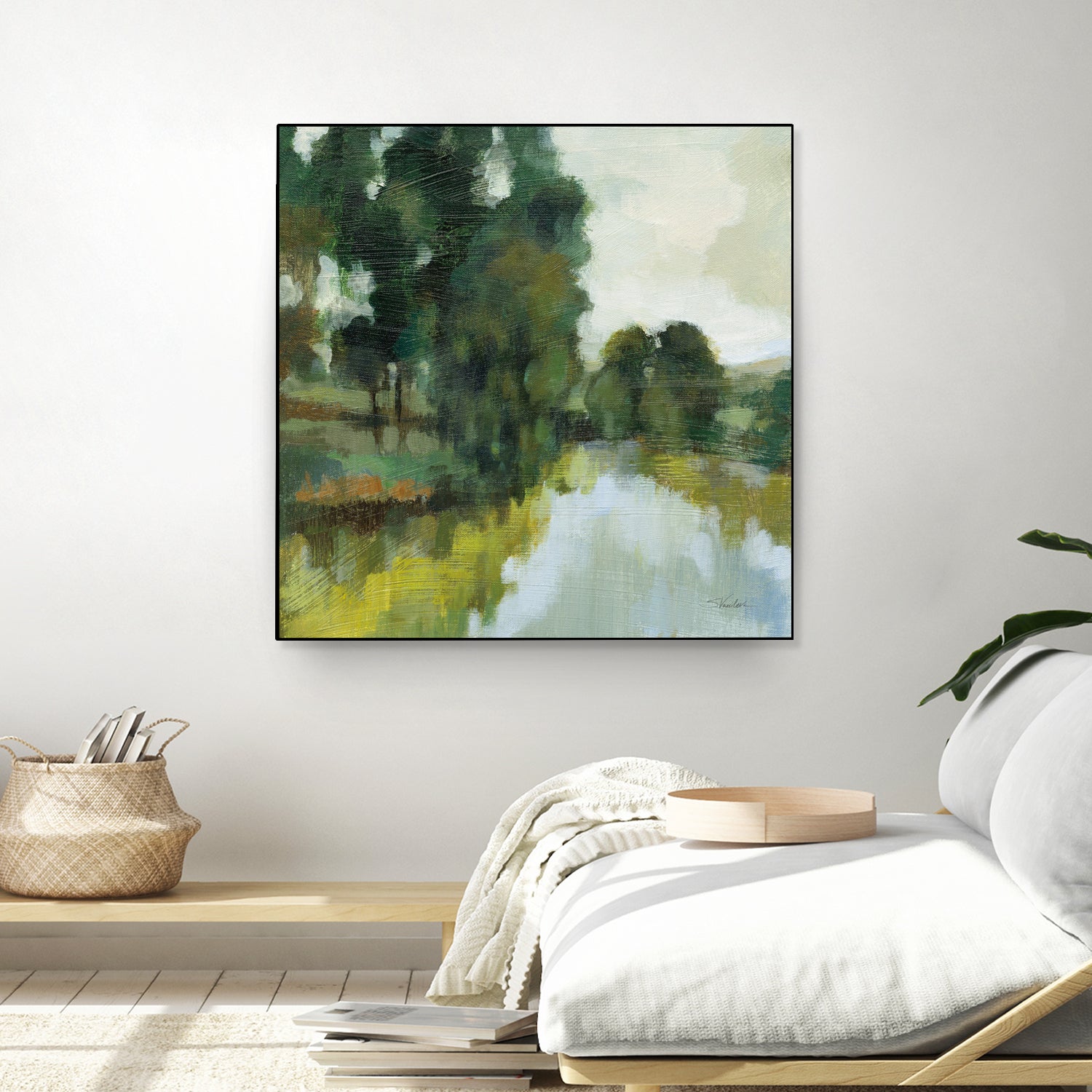 Willows by the Pond I by Silvia Vassileva on GIANT ART - blue