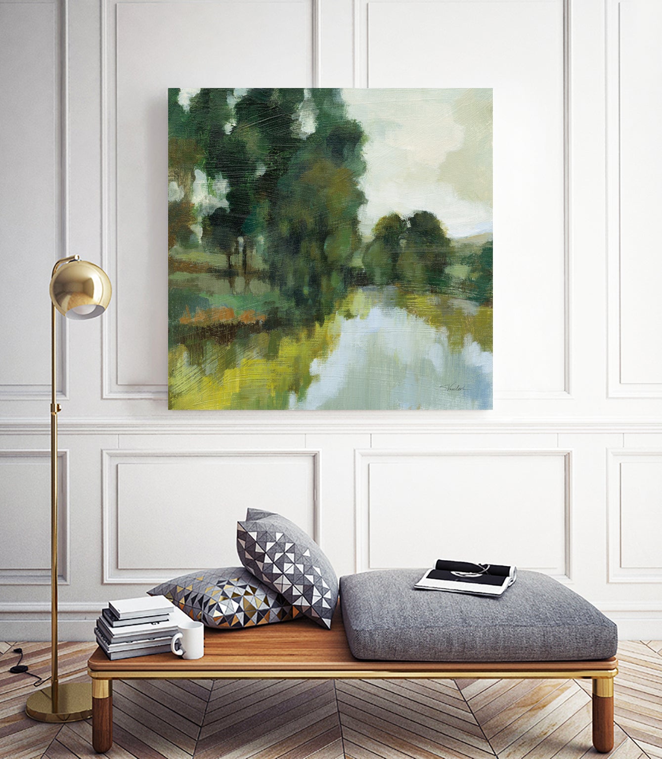 Willows by the Pond I by Silvia Vassileva on GIANT ART - blue