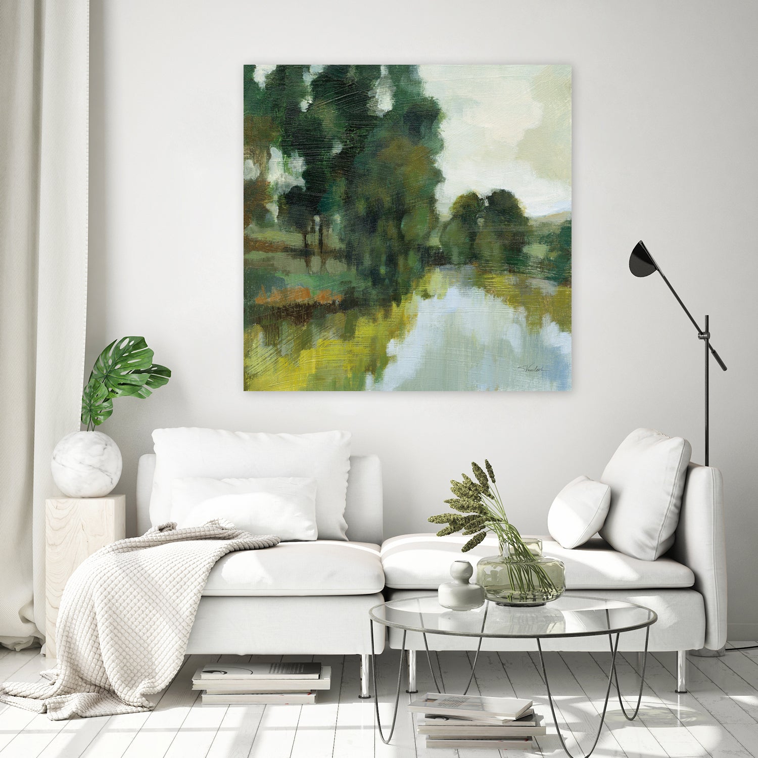 Willows by the Pond I by Silvia Vassileva on GIANT ART - blue