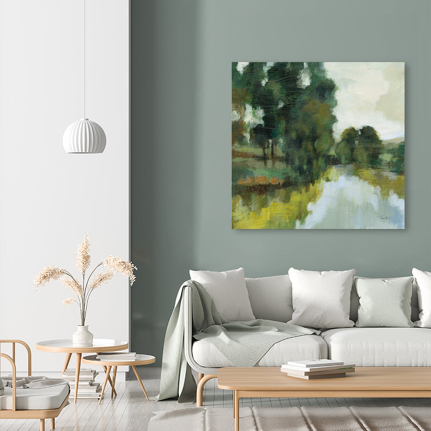 Willows by the Pond I by Silvia Vassileva on GIANT ART - blue