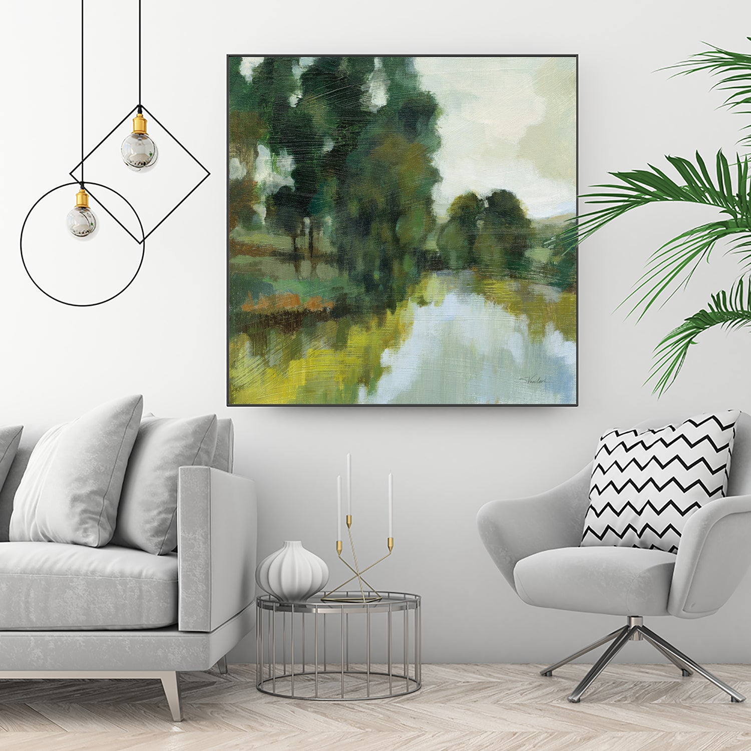 Willows by the Pond I by Silvia Vassileva on GIANT ART - blue