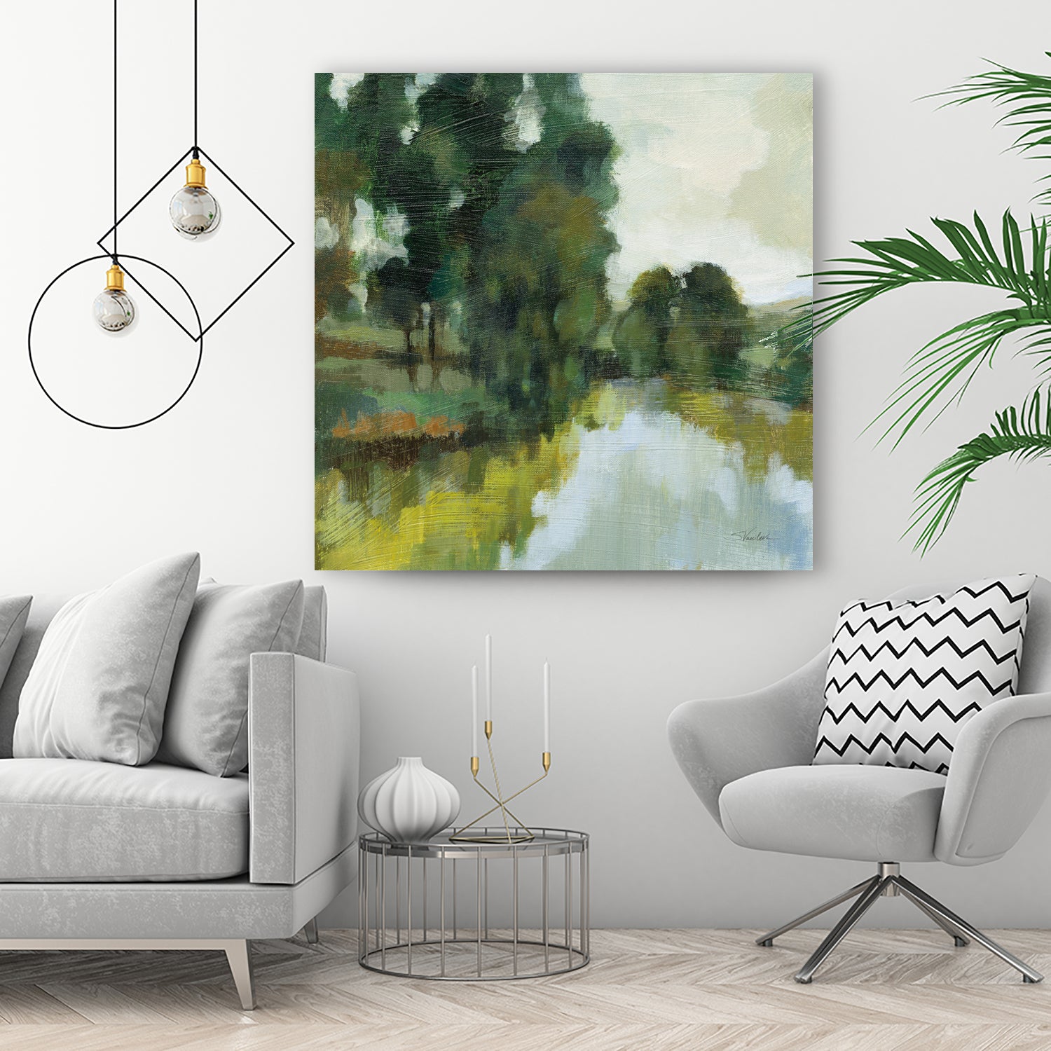 Willows by the Pond I by Silvia Vassileva on GIANT ART - blue
