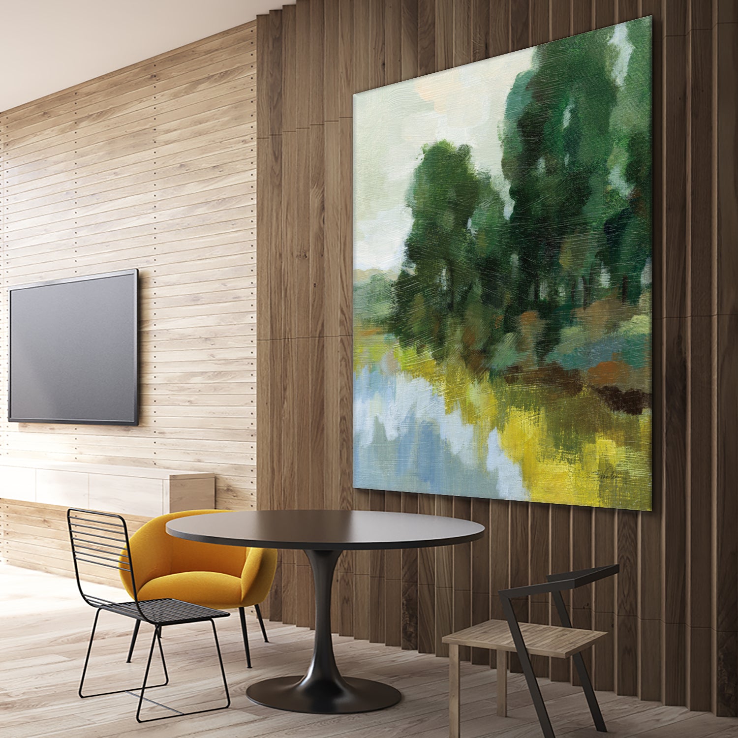 Willows by the Pond II by Silvia Vassileva on GIANT ART - blue