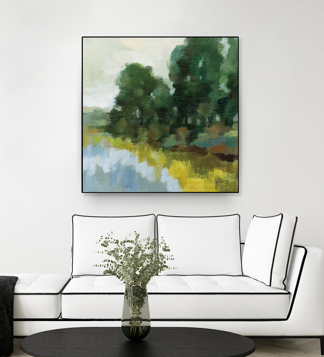 Willows by the Pond II by Silvia Vassileva on GIANT ART - blue