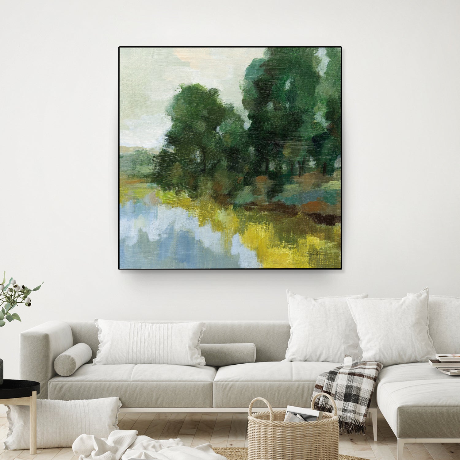Willows by the Pond II by Silvia Vassileva on GIANT ART - blue