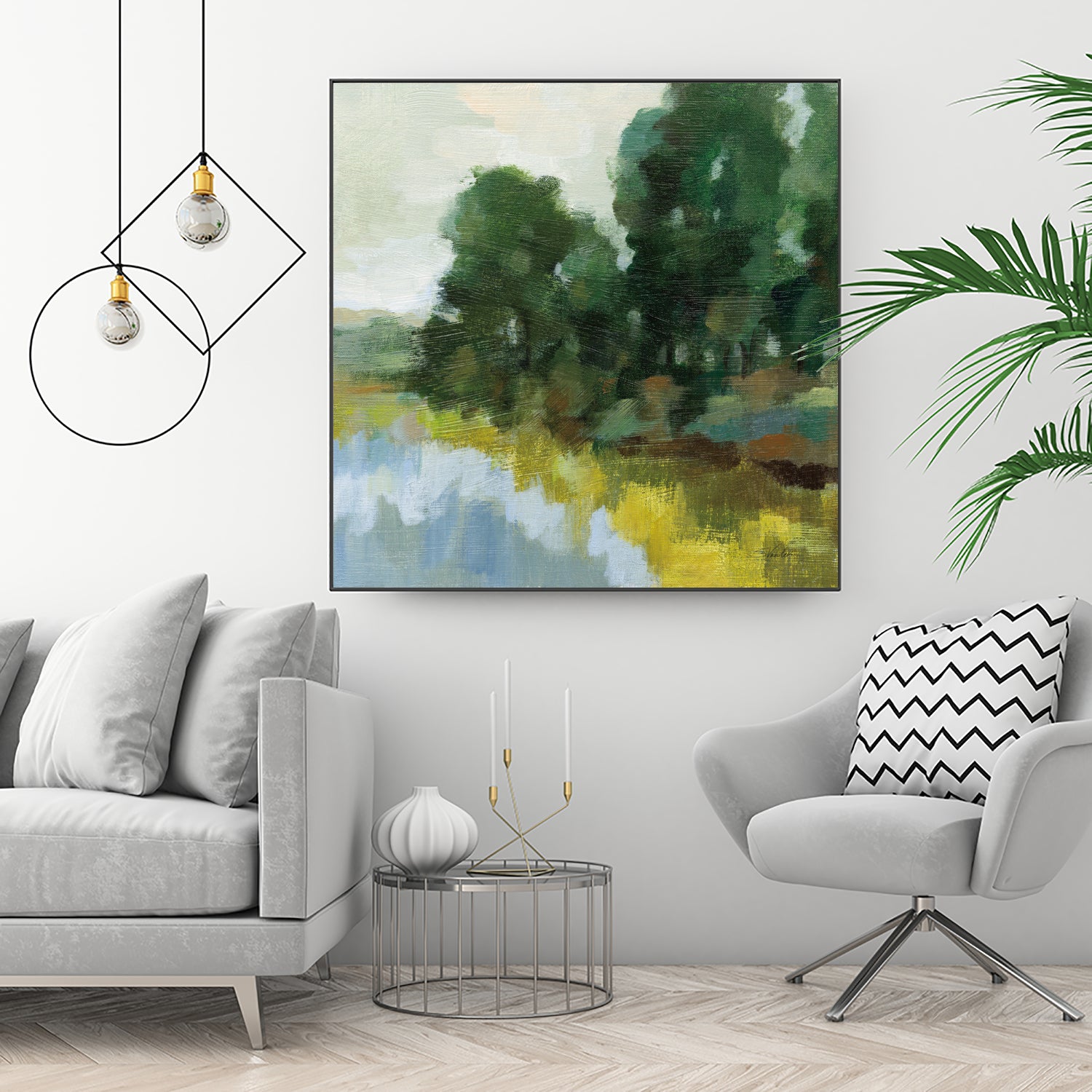 Willows by the Pond II by Silvia Vassileva on GIANT ART - blue