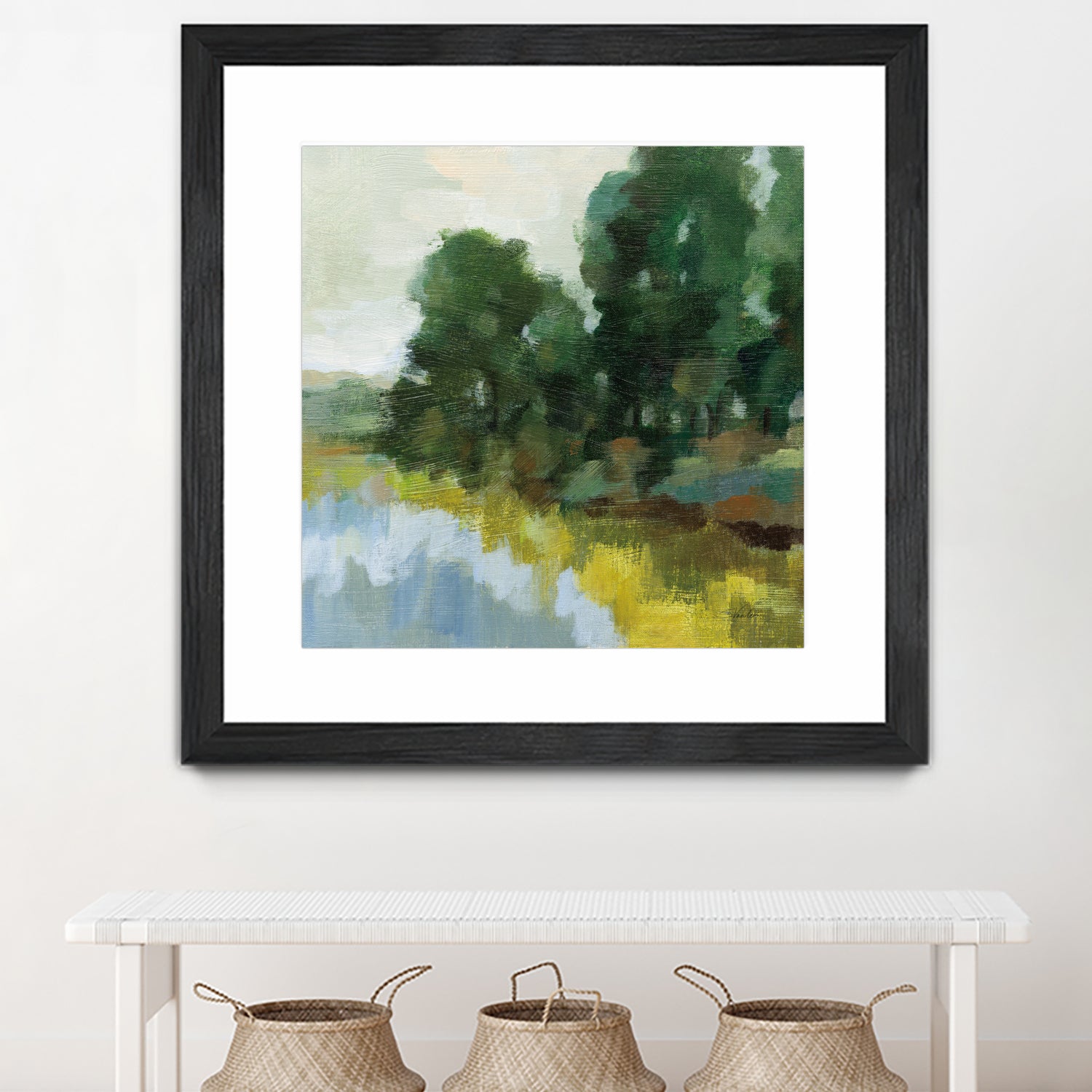 Willows by the Pond II by Silvia Vassileva on GIANT ART - blue