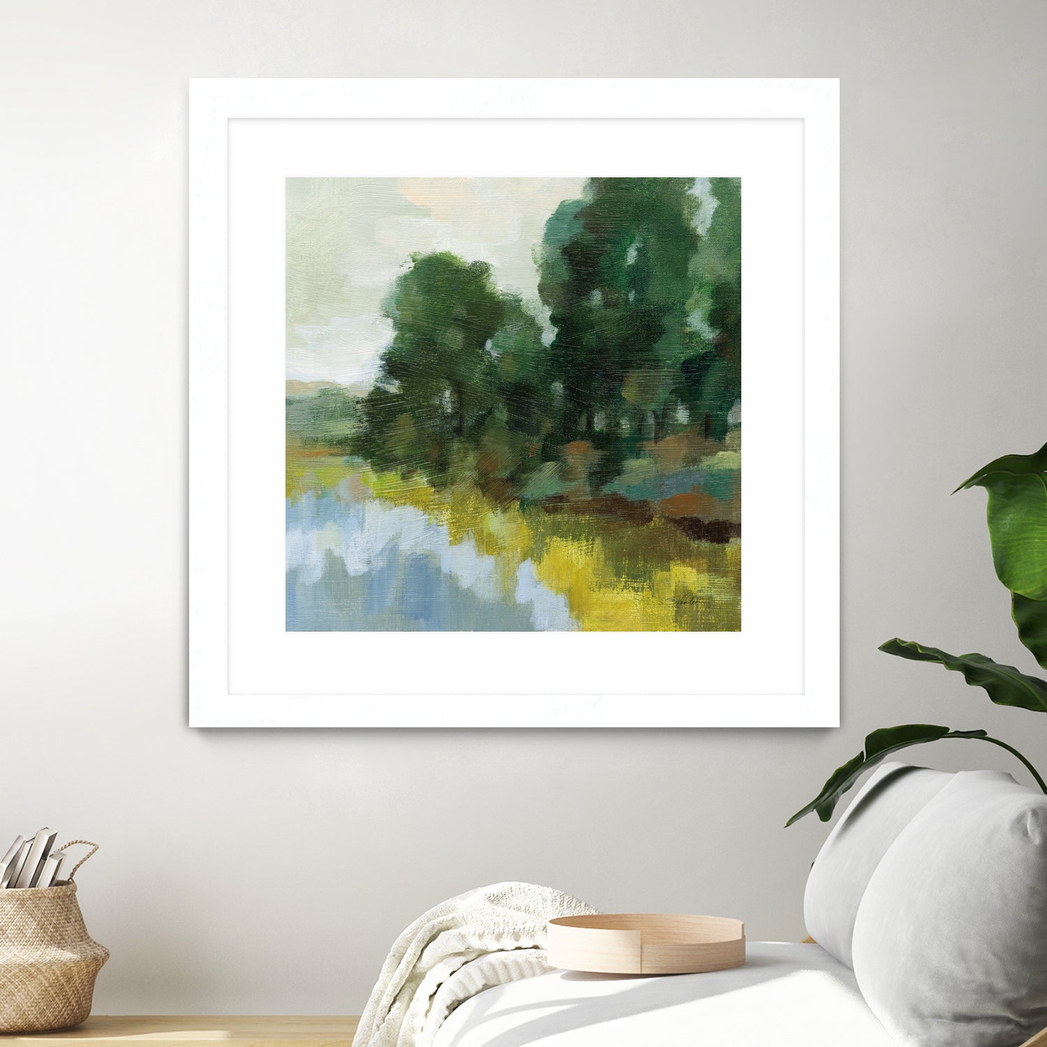 Willows by the Pond II by Silvia Vassileva on GIANT ART - blue