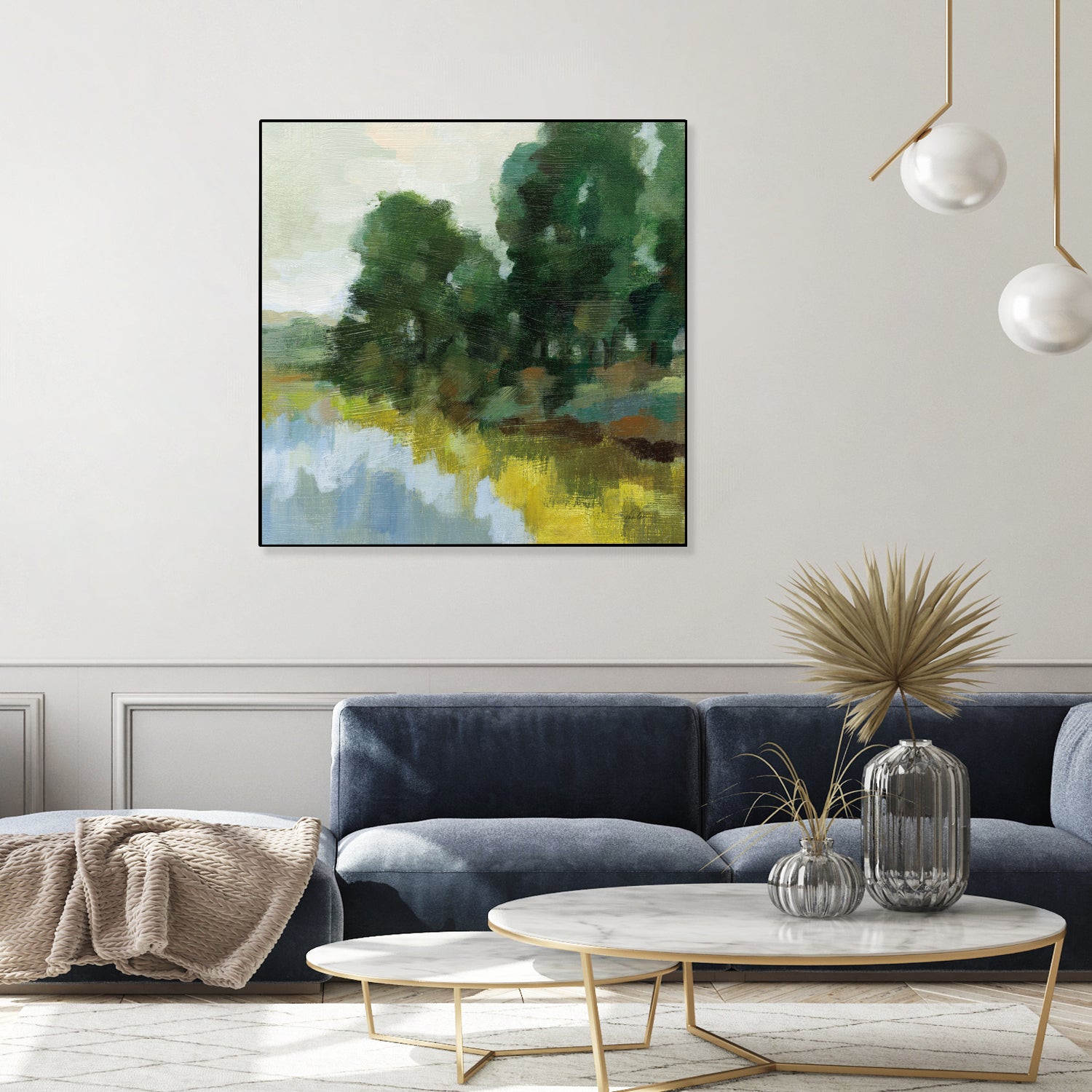 Willows by the Pond II by Silvia Vassileva on GIANT ART - blue