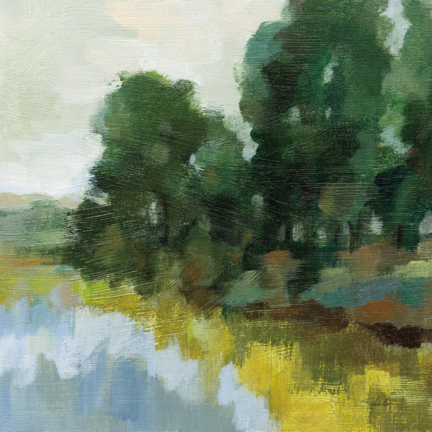 Willows by the Pond II by Silvia Vassileva on GIANT ART - blue