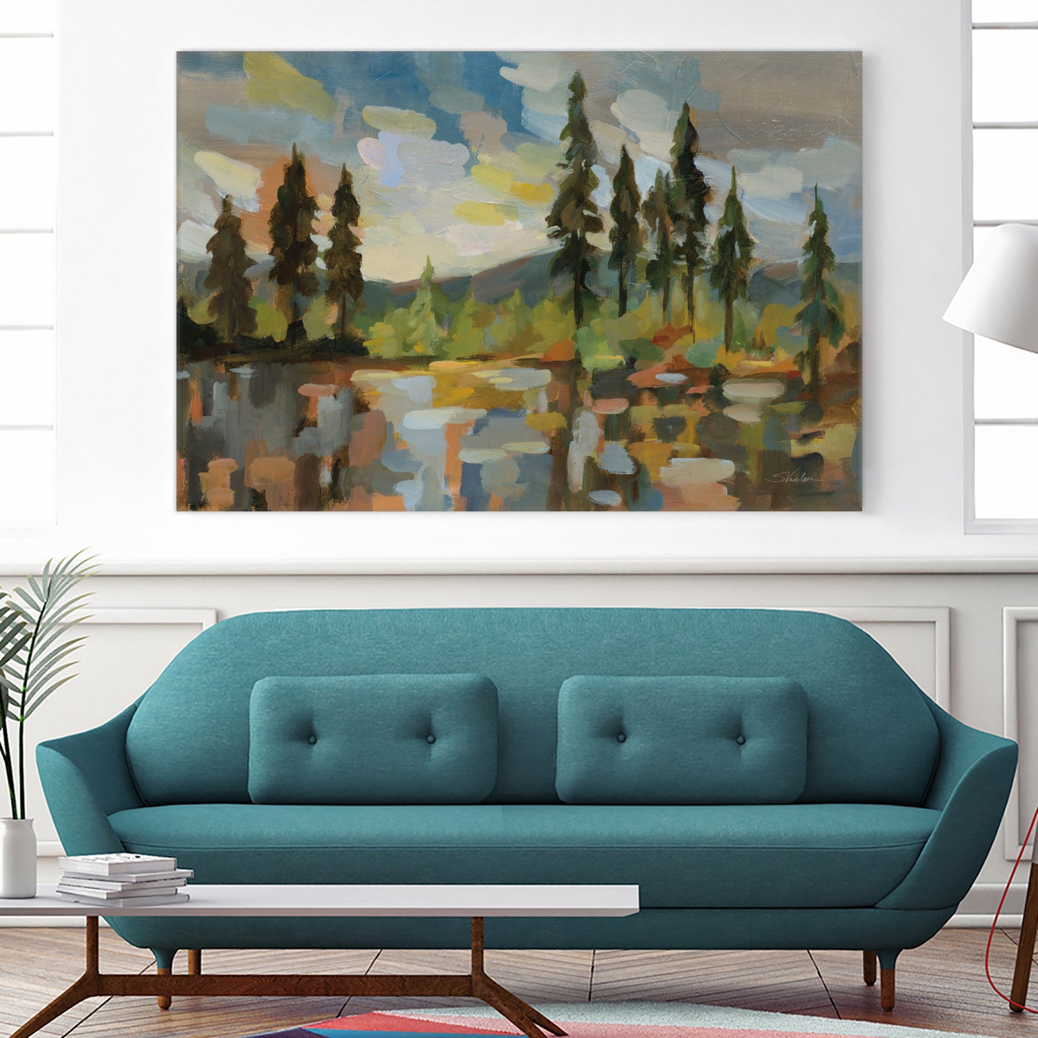 High Mountain Lake by Silvia Vassileva on GIANT ART - blue