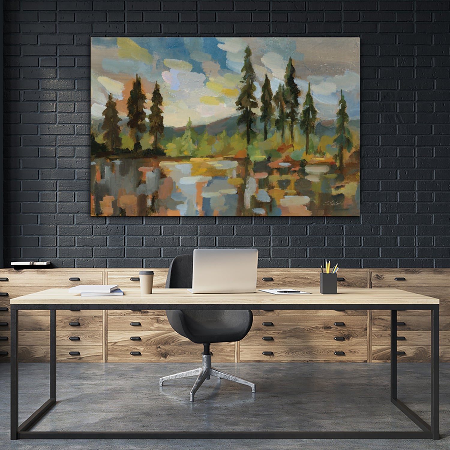 High Mountain Lake by Silvia Vassileva on GIANT ART - blue