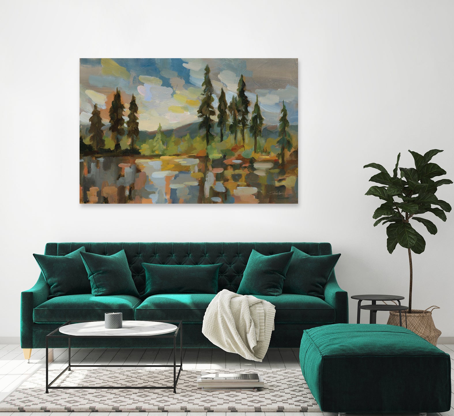 High Mountain Lake by Silvia Vassileva on GIANT ART - blue