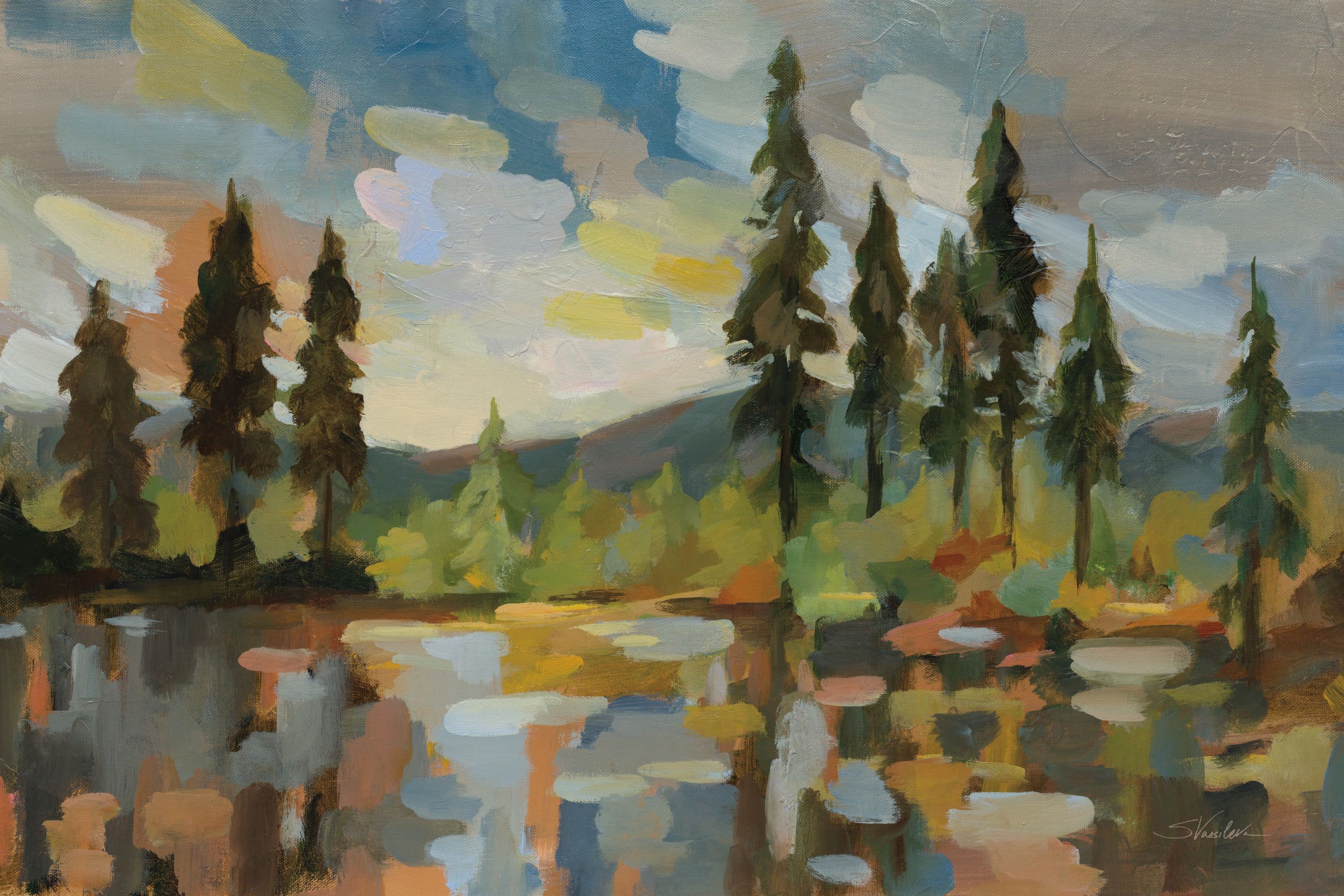 High Mountain Lake by Silvia Vassileva on GIANT ART - blue