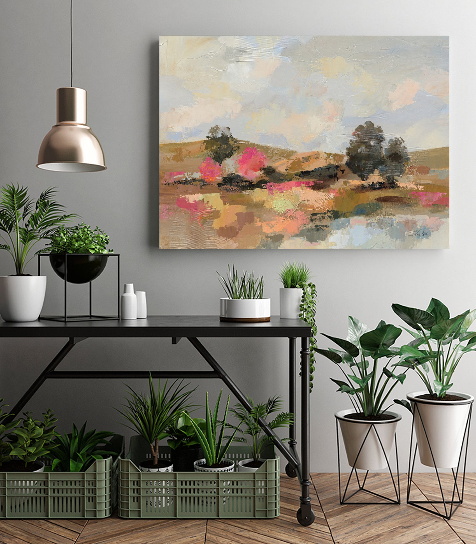 Lakeside Reminiscence by Silvia Vassileva on GIANT ART - brown landscape