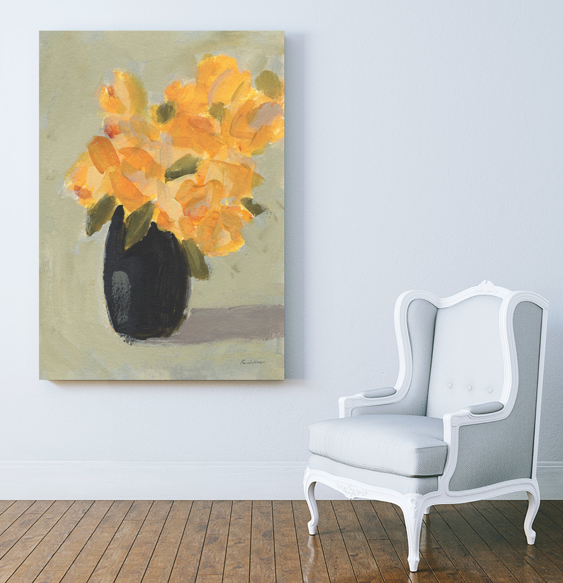 Hope Bouquet by Pamela Munger on GIANT ART - black botanical