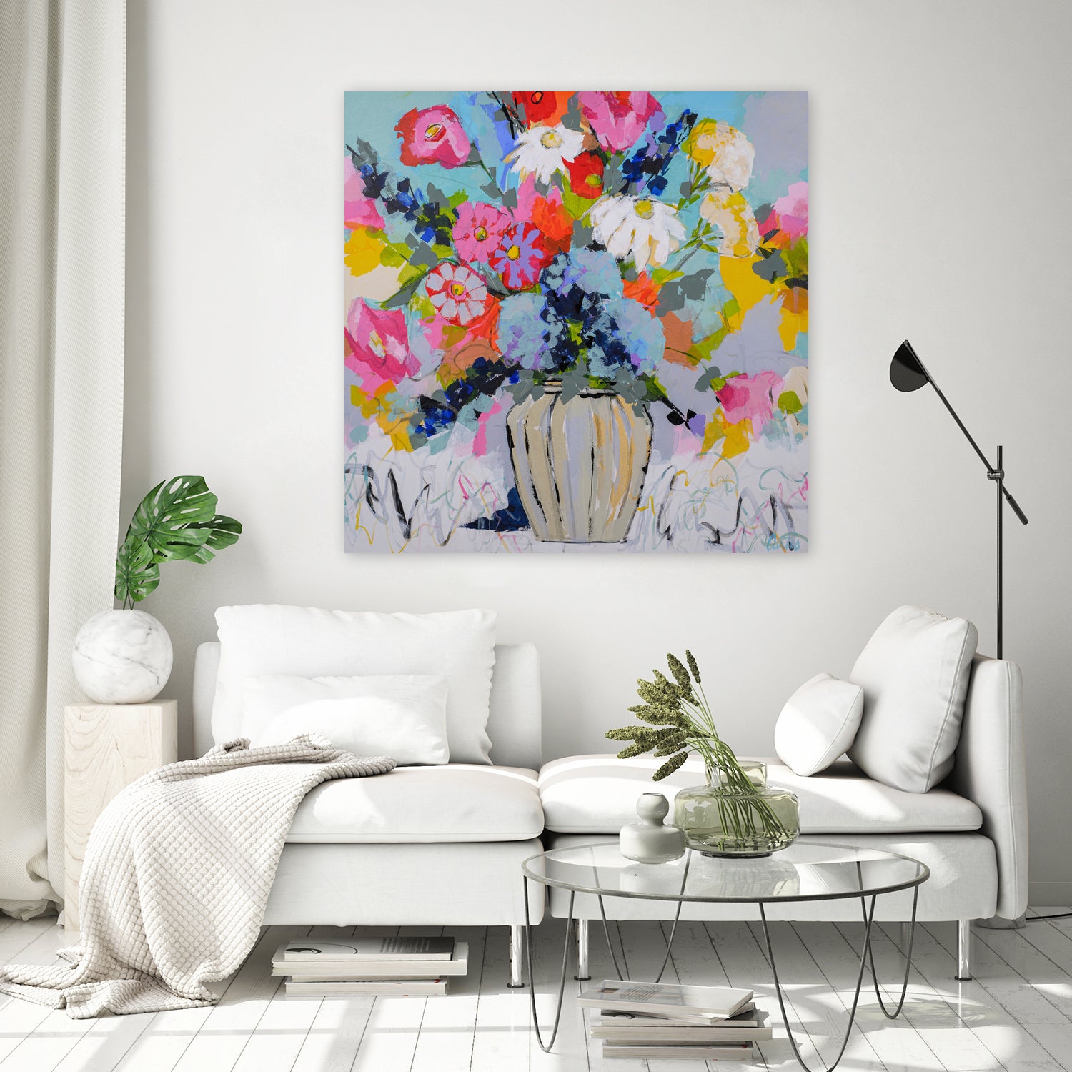 A Vibrant Floral No. 1 by Joan Curtis on GIANT ART - blue contemporary
