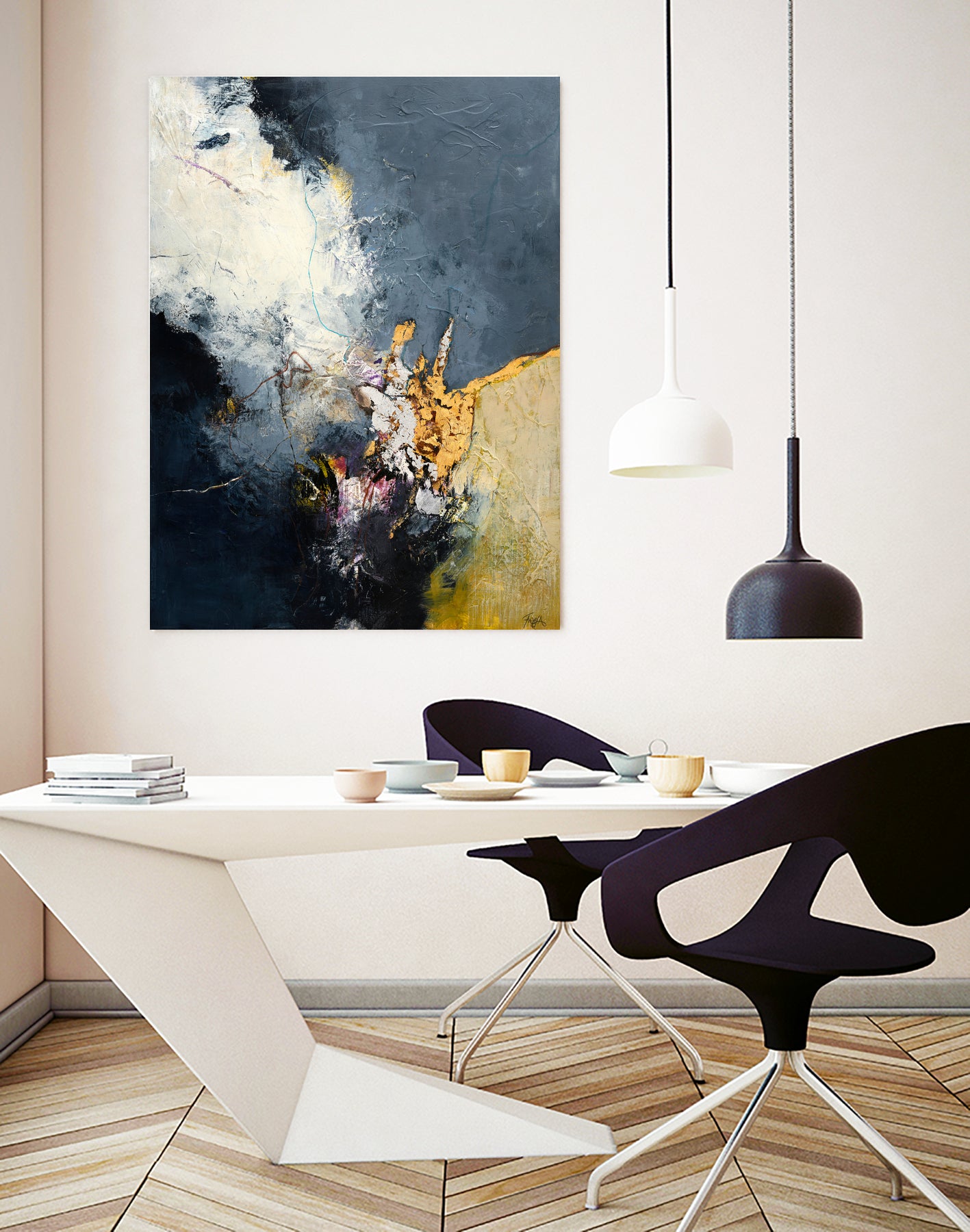 Soft Echo by Design Fabrikken on GIANT ART - white abstracts