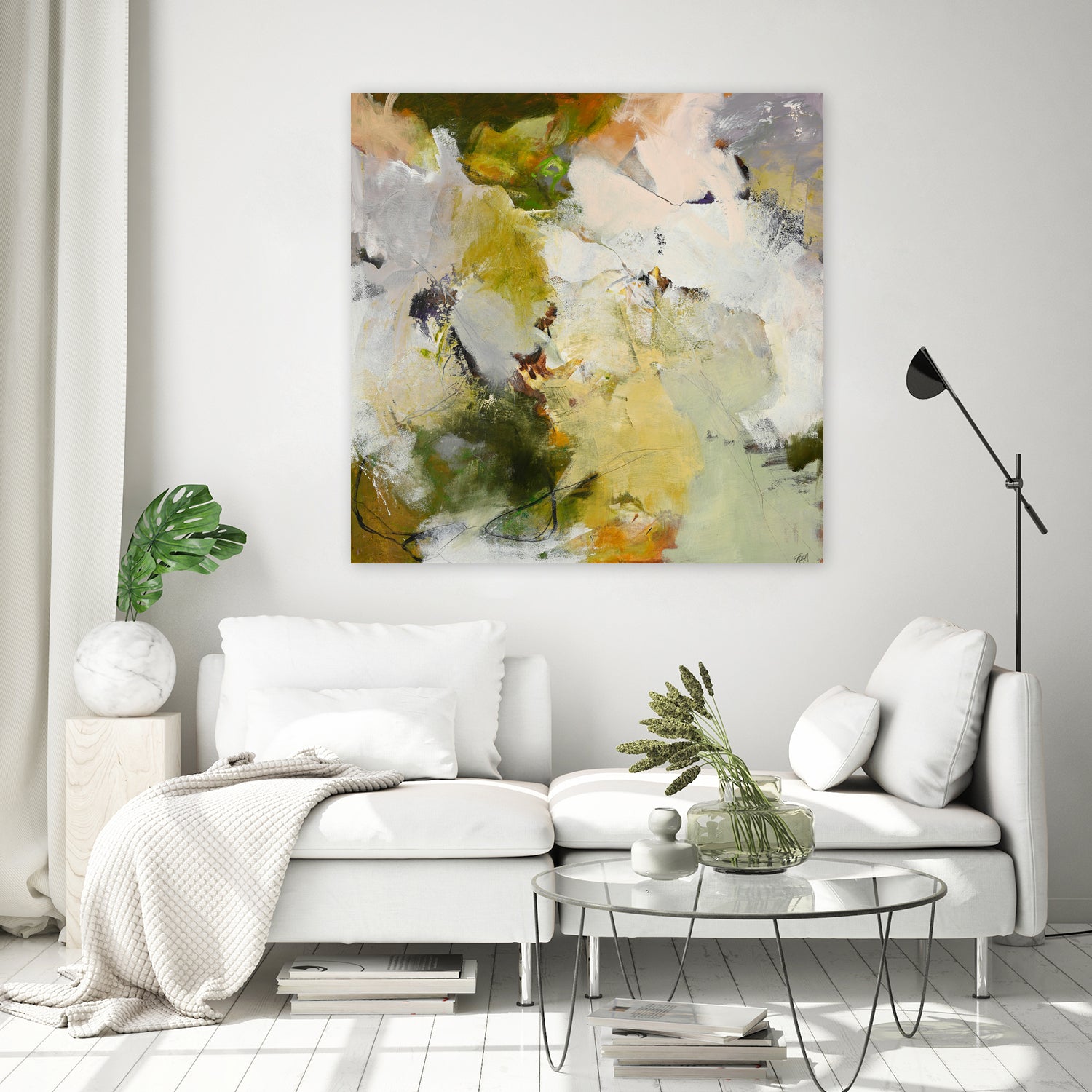 Evergreen 2 by Design Fabrikken on GIANT ART - gold floral/still life