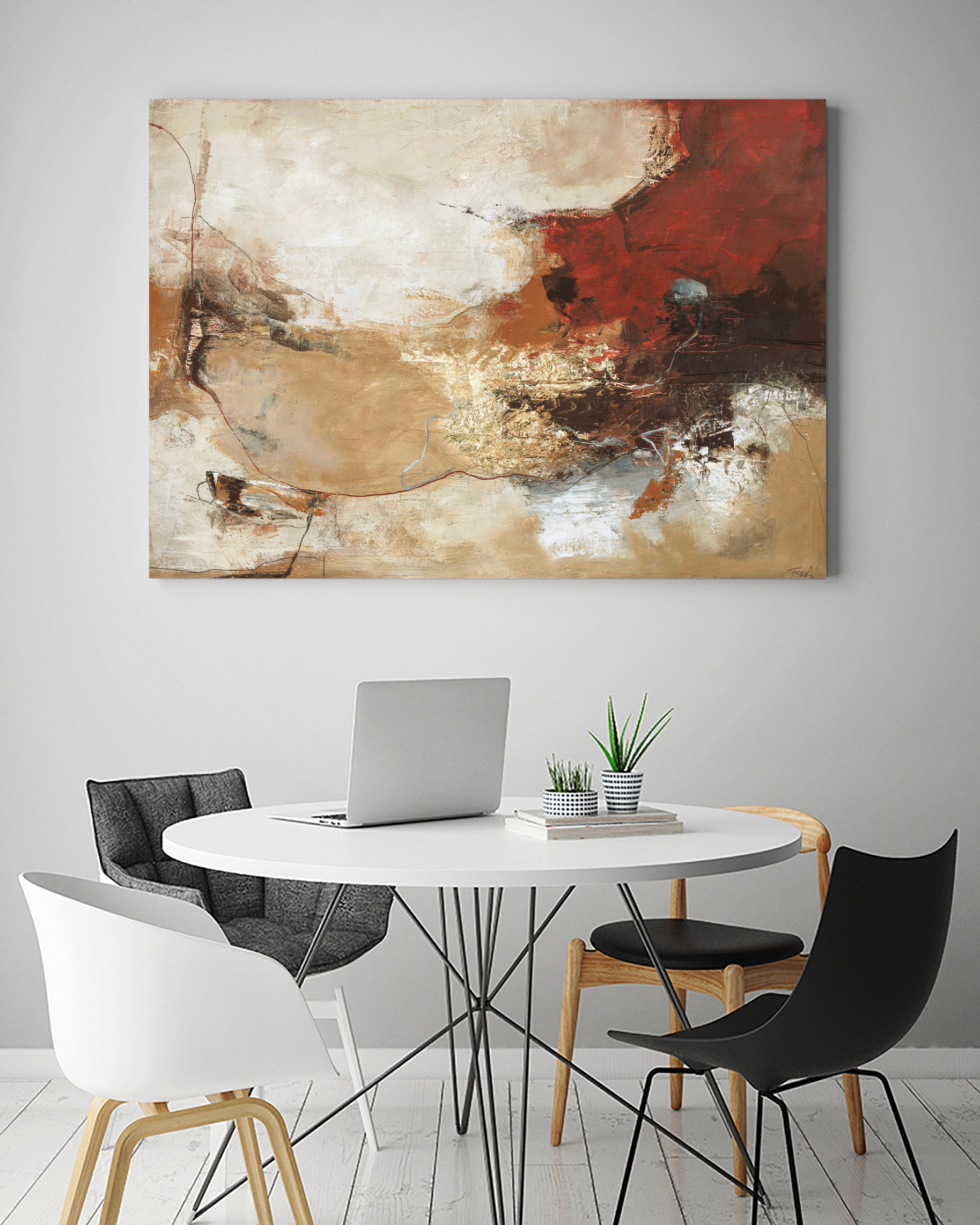 Curvature by Design Fabrikken on GIANT ART - brown floral/still life