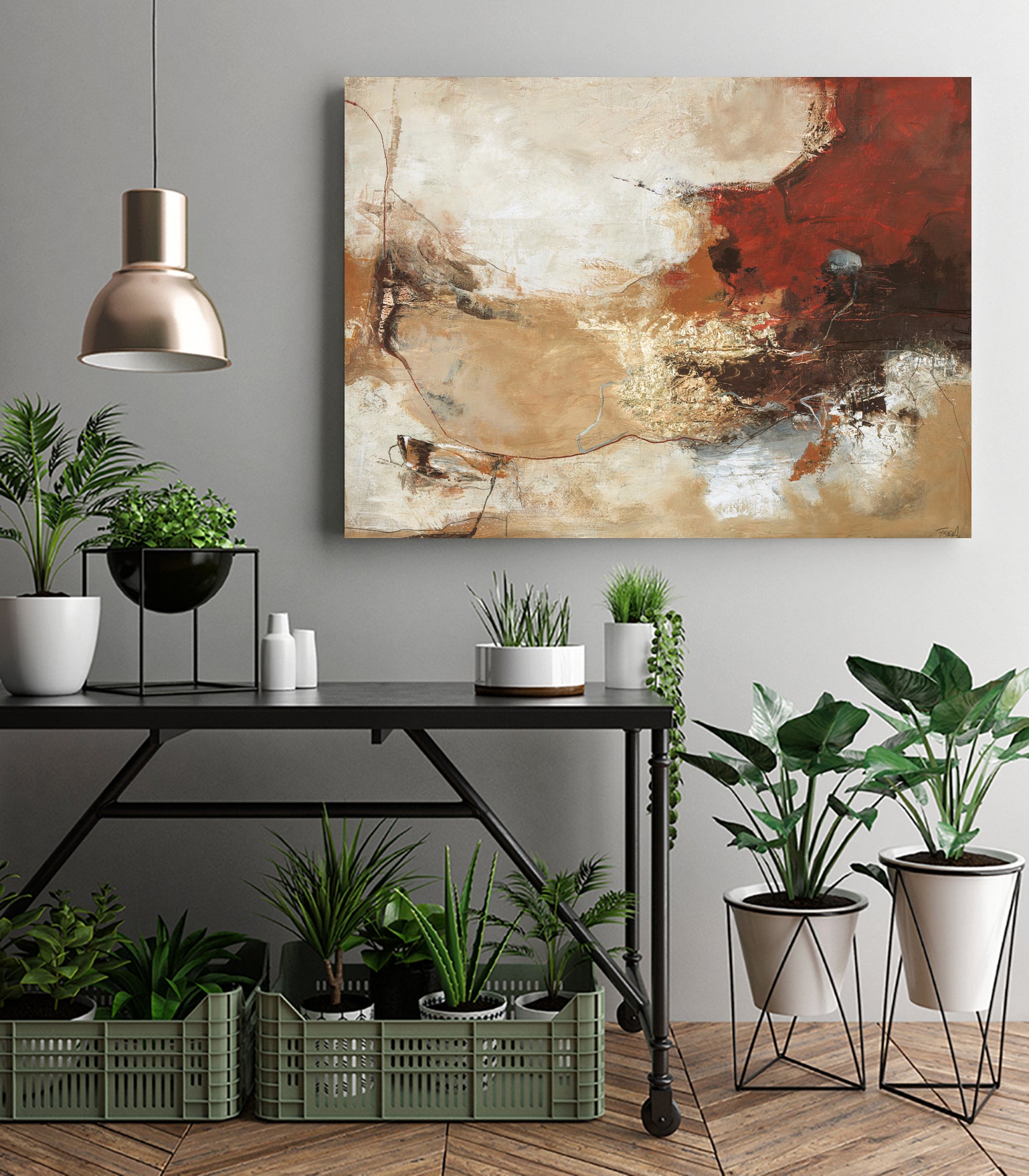 Curvature by Design Fabrikken on GIANT ART - brown floral/still life