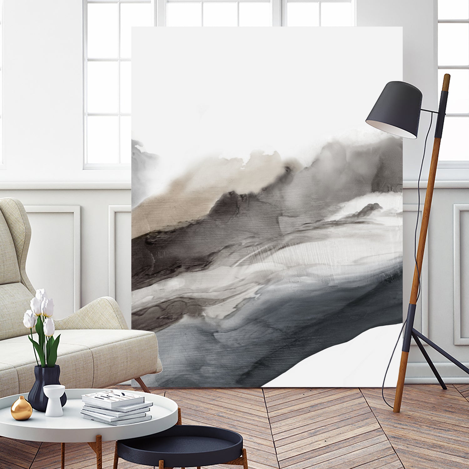 Serene Cascade II by PI Studio on GIANT ART - beige abstract