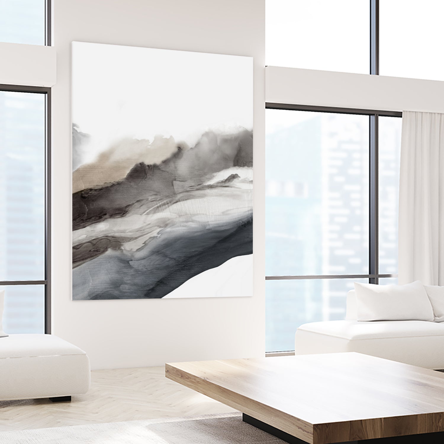 Serene Cascade II by PI Studio on GIANT ART - beige abstract