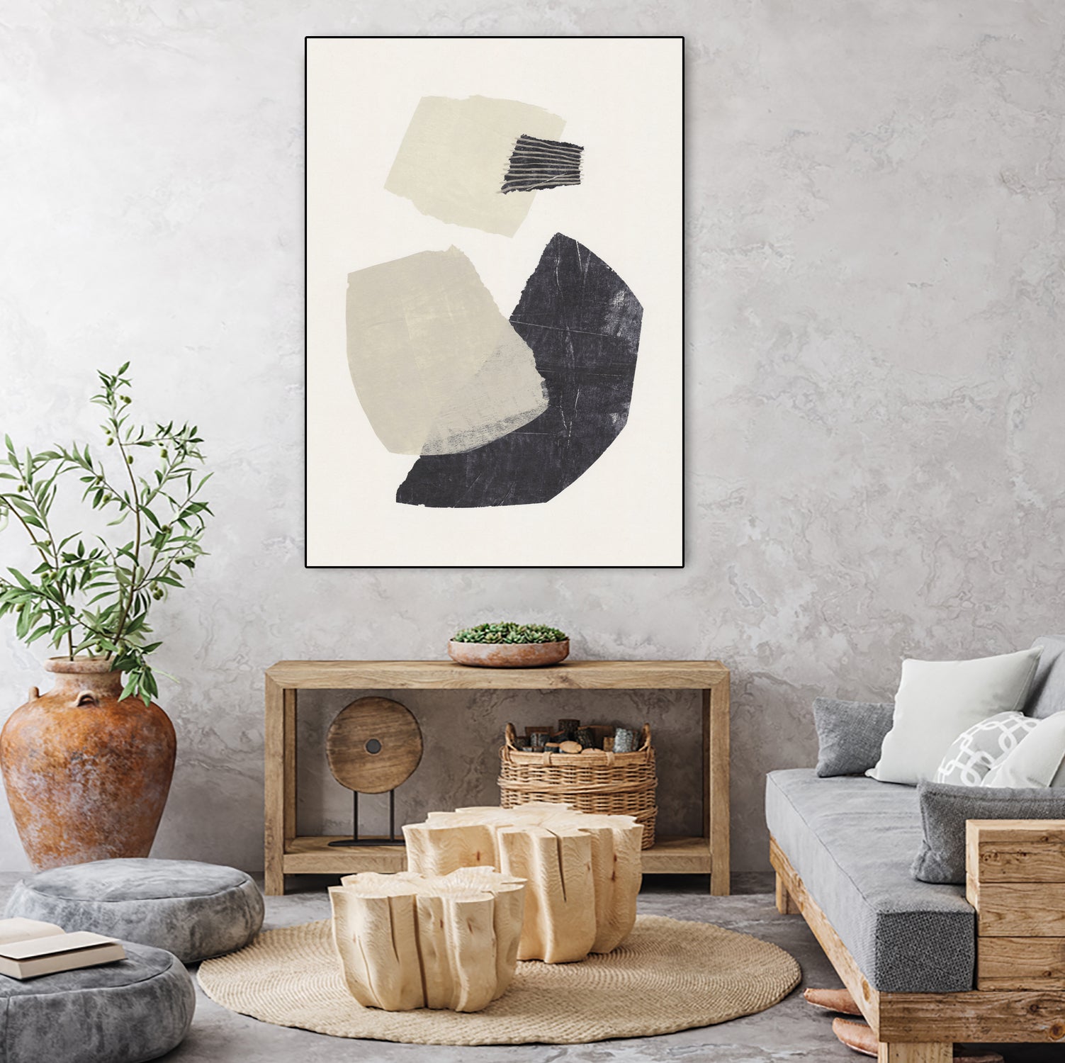 Monochrome Shapes #1 by Alisa Galitsyna on GIANT ART - collage abstract collage