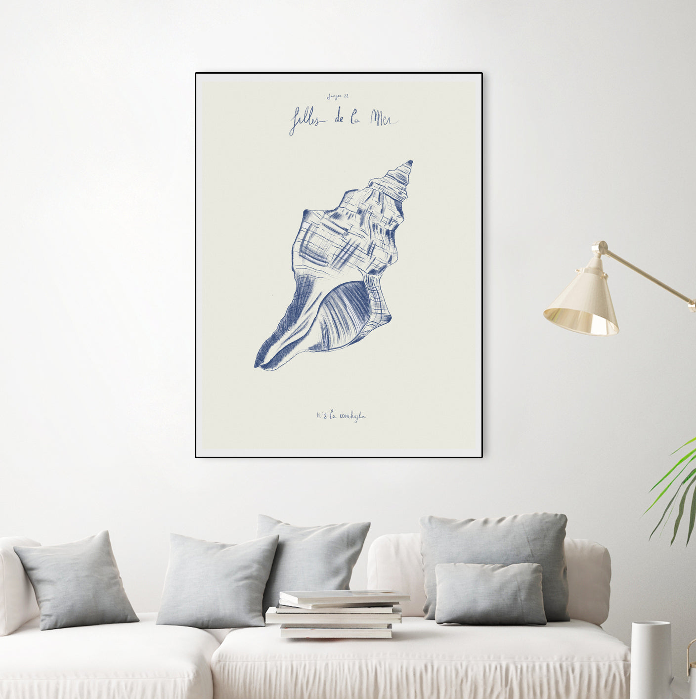 Filles de la mer n.2 - La conchiglia by Giulia Mora on GIANT ART - blue costal  mora