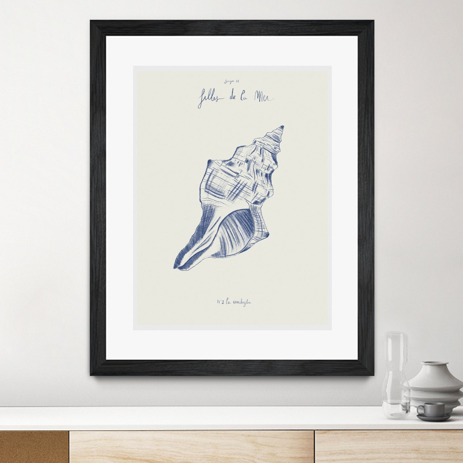 Filles de la mer n.2 - La conchiglia by Giulia Mora on GIANT ART - blue costal  mora