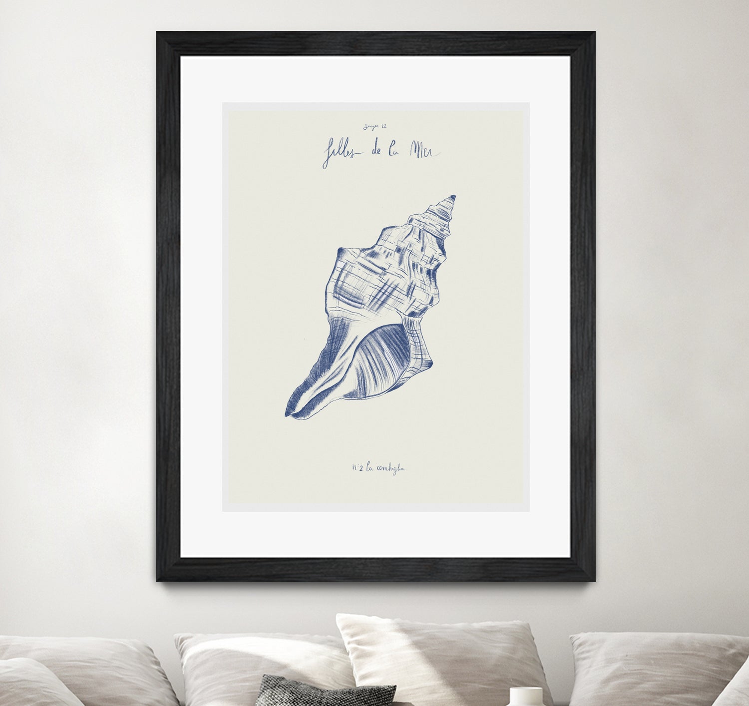 Filles de la mer n.2 - La conchiglia by Giulia Mora on GIANT ART - blue costal  mora