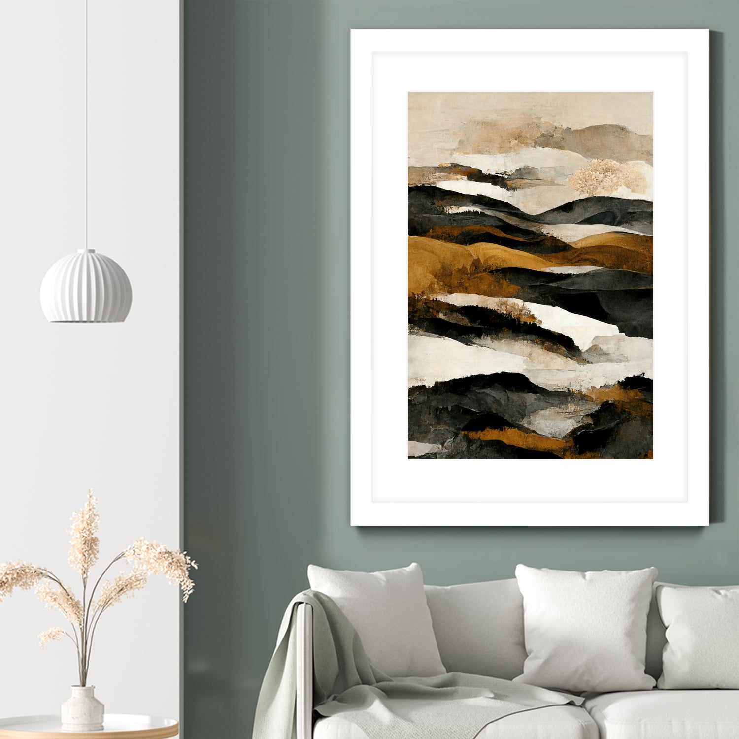 Ochre And Beige Mountains by Treechild on GIANT ART - illustration mountains