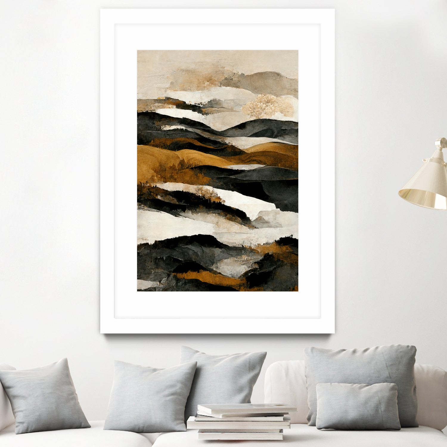 Ochre And Beige Mountains by Treechild on GIANT ART - illustration mountains