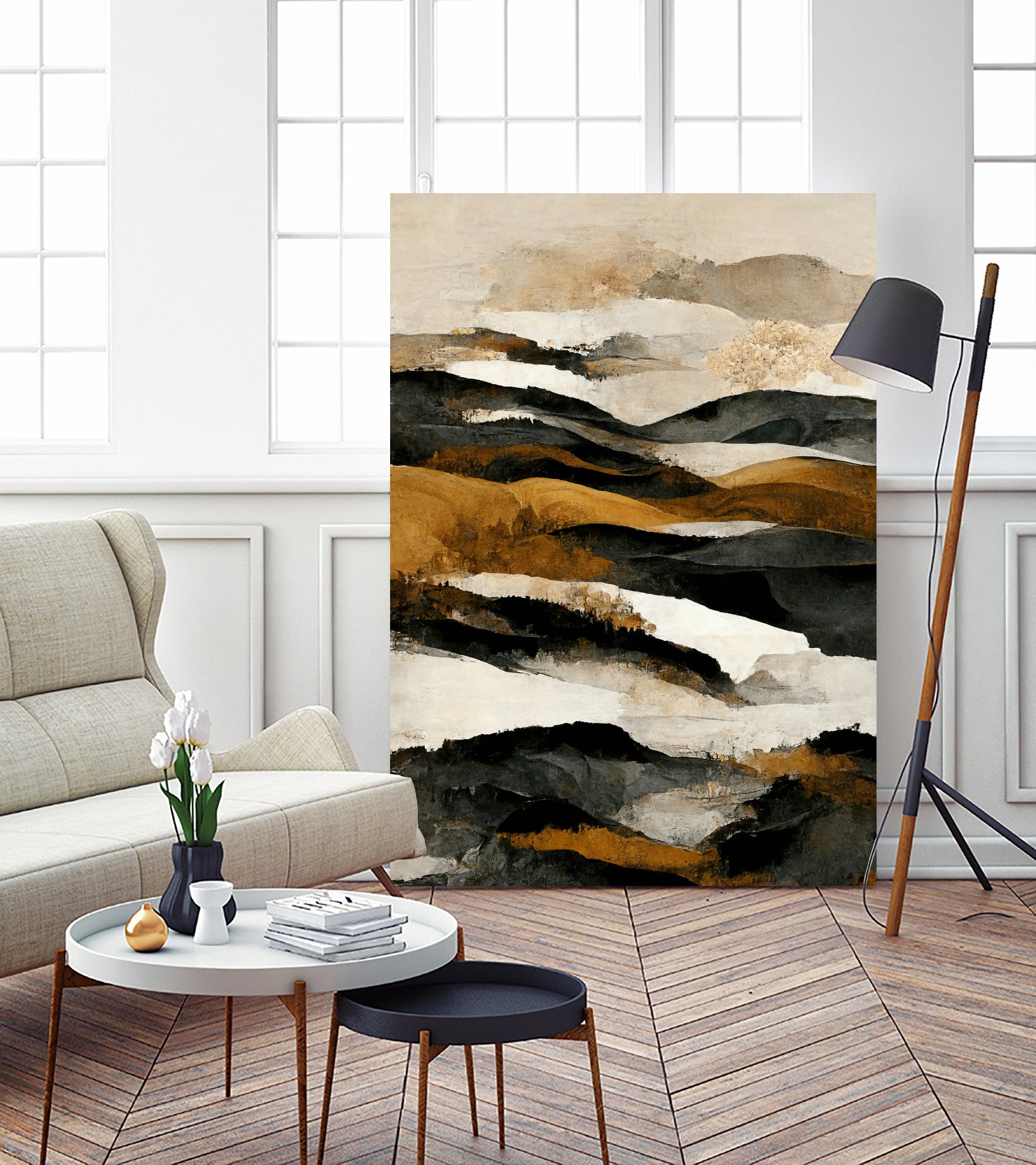 Ochre And Beige Mountains by Treechild on GIANT ART - illustration mountains